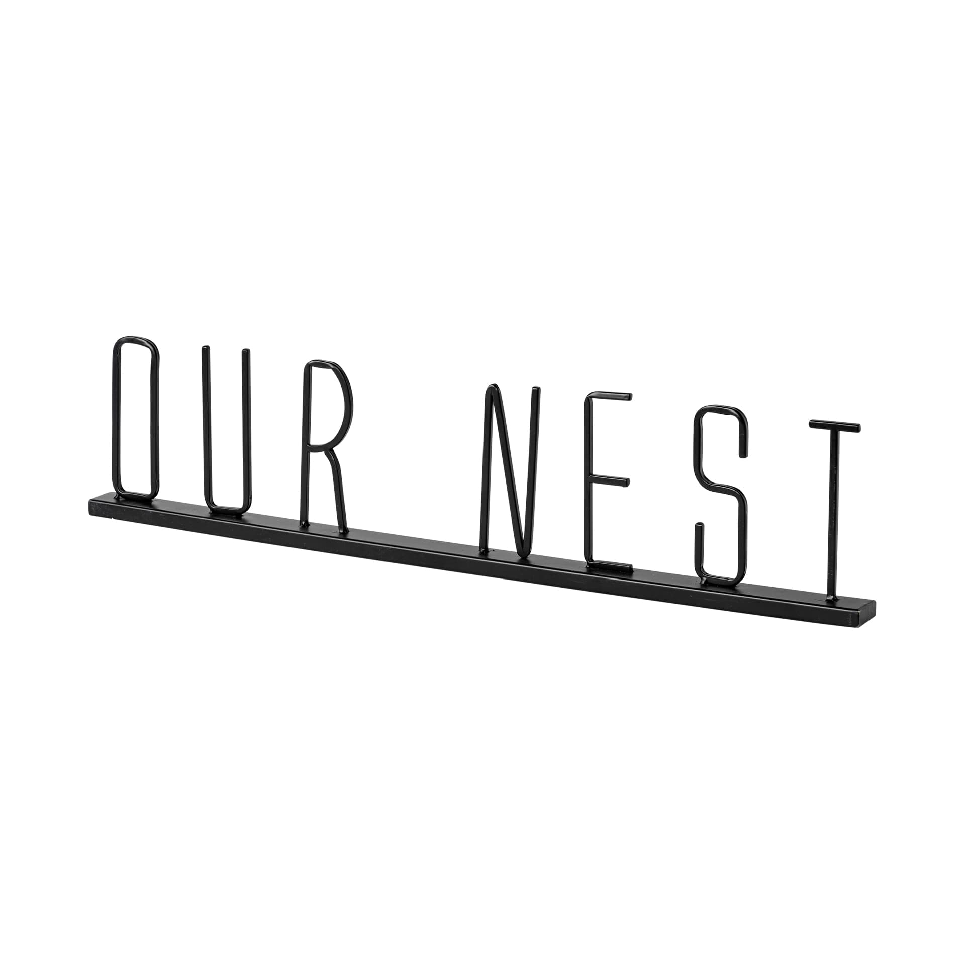 Our Nest 24L x 1W Black Metal Sign — product photograph