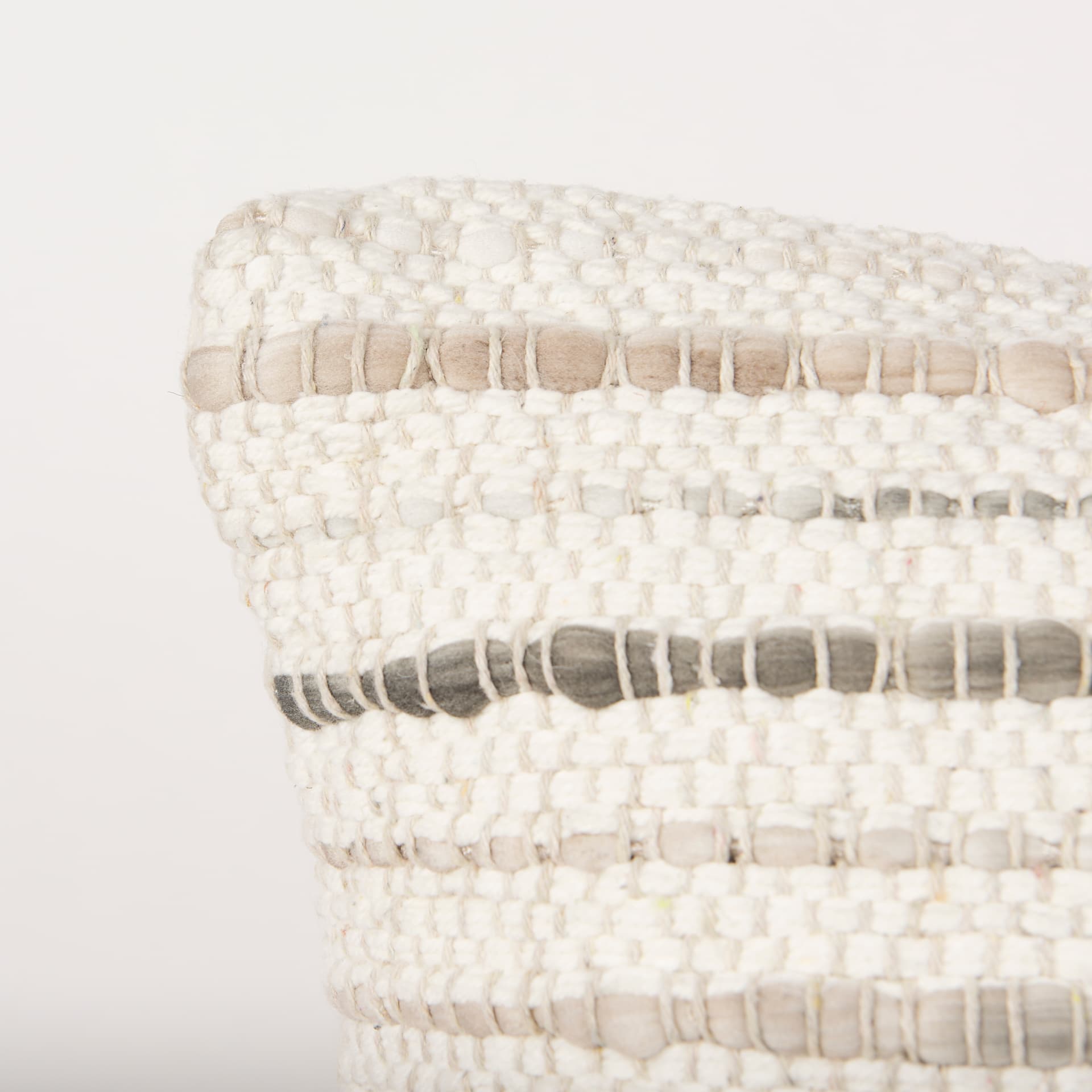 Kodi 20x20 Cream with Stripes Square Pillow Cover w/Non-Allergen Filler — product photograph