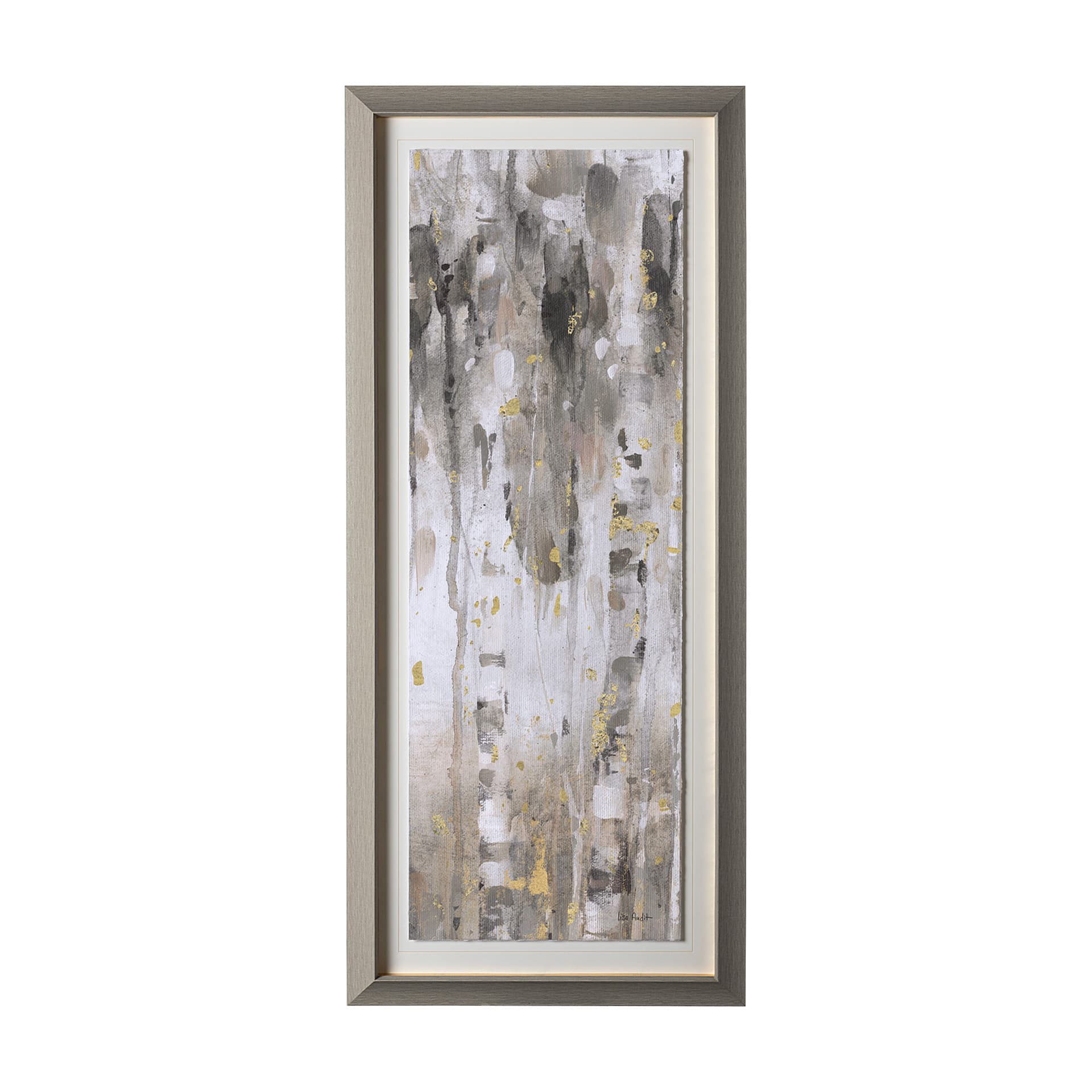 The Forest V Neutral by Mercana Studio Hand Embellished Textured Framed Art Print Matted under Glass — product photograph