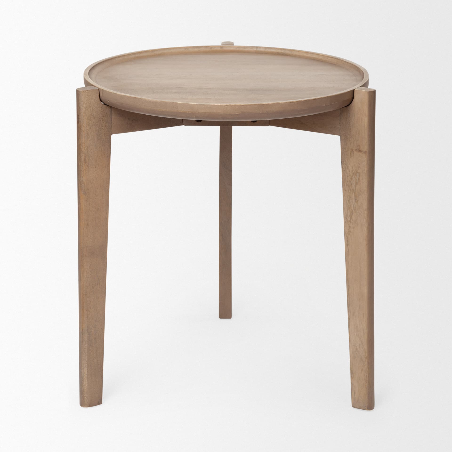 Cleaver I 22 x 24 Round Top Brown Solid Wood Accent Table — product photograph
