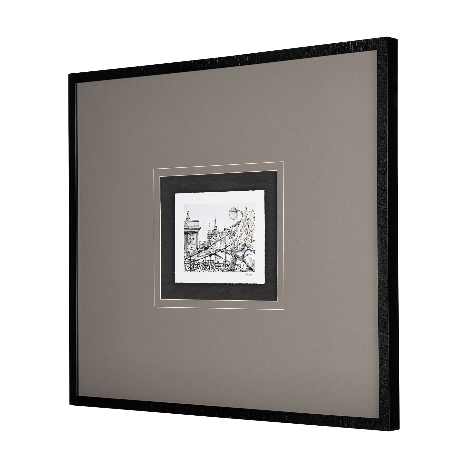 Travel memories III by Natalia a Framed Art Print Matted under Glass — product photograph