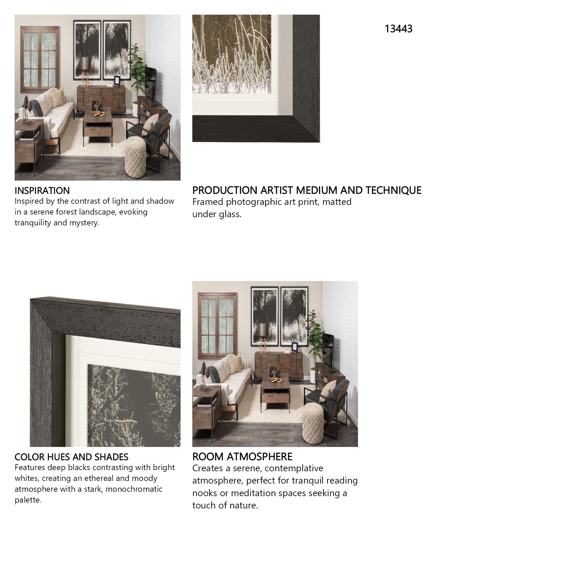 Tranquil Symmetry I by Mikael Svensson a Framed Photo Art Print Matted under Glass — in a styled room