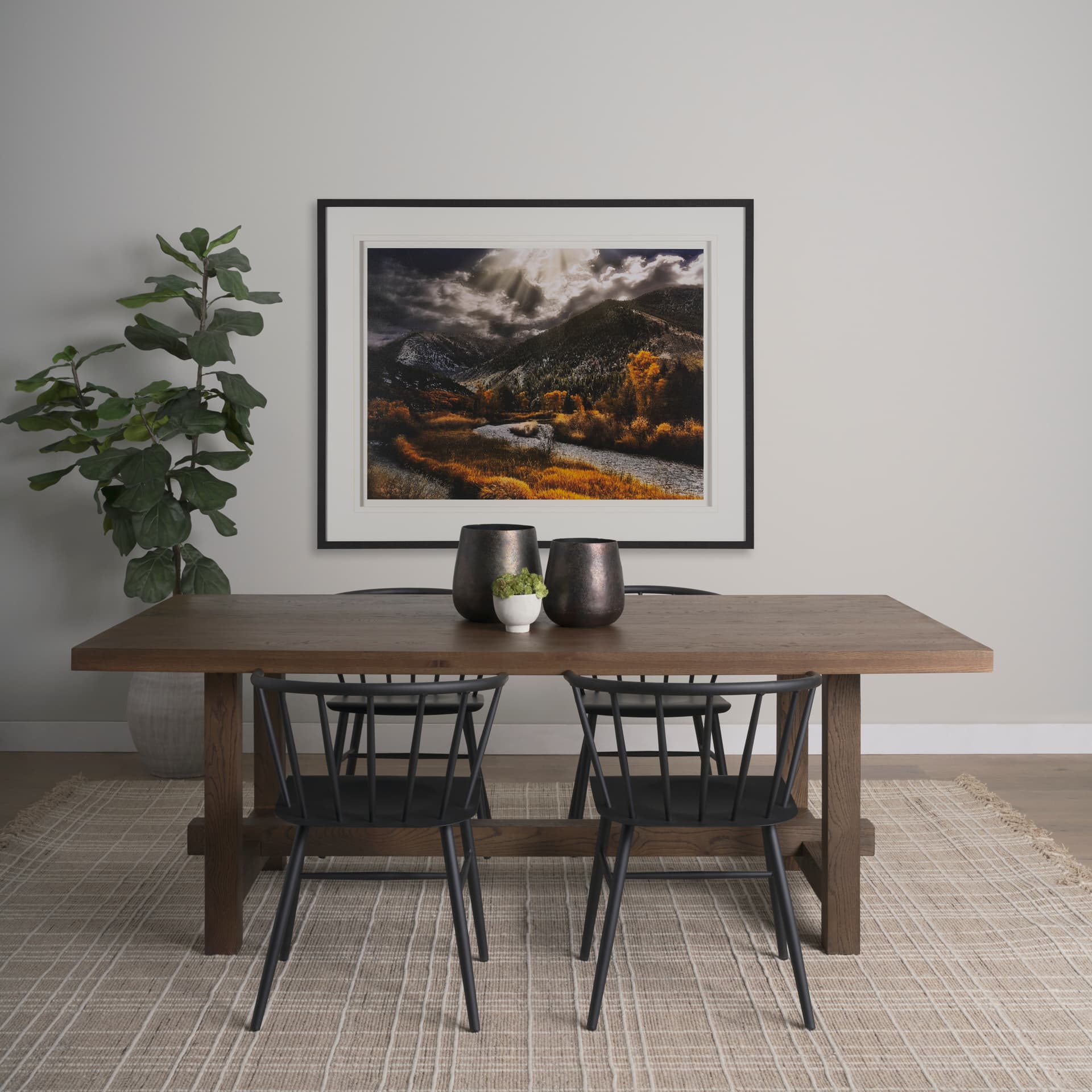 Summit Trail by Bobbie Goodrich a Hand Embellished Framed Photo Art Print Matted under Glass — in a styled room