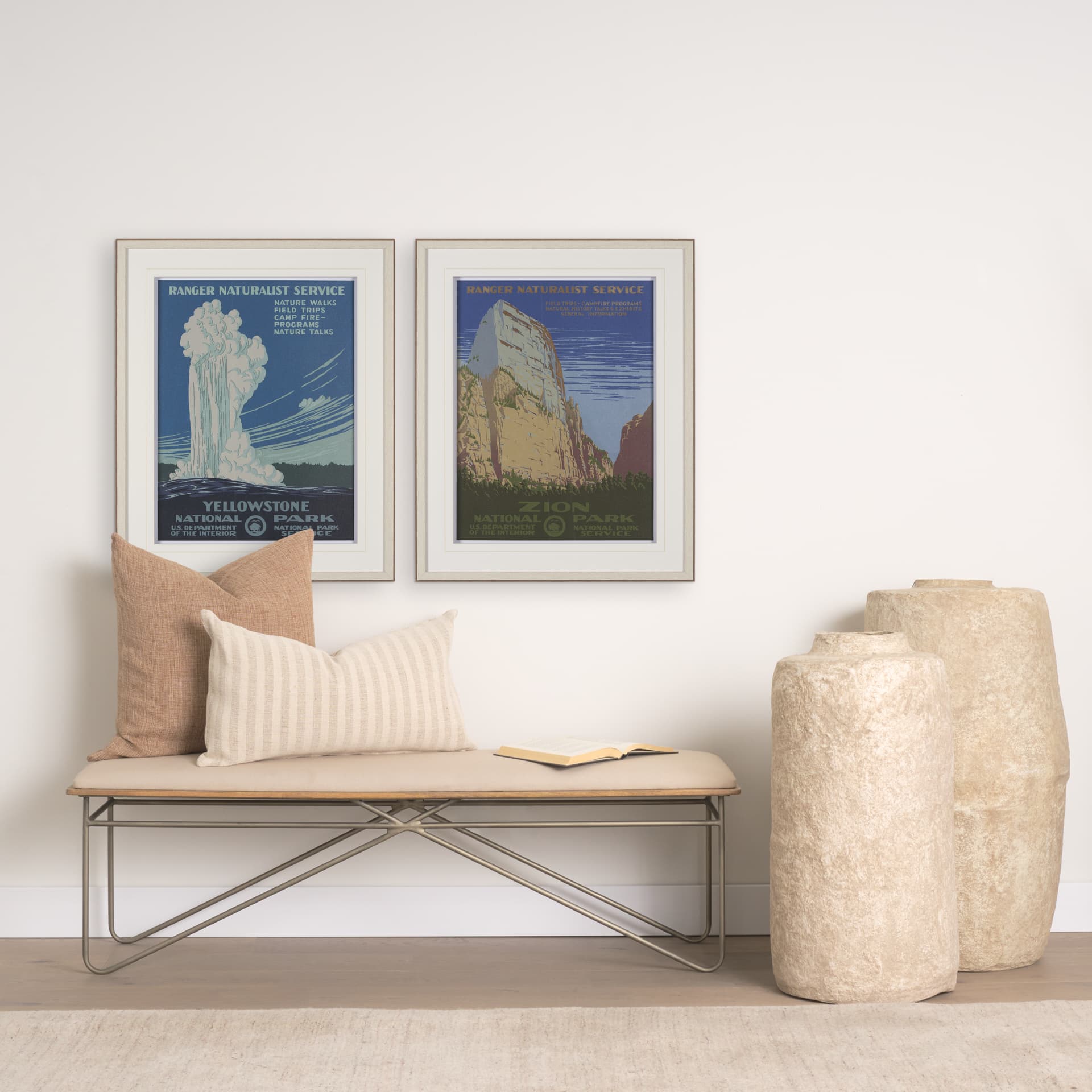 Zion National Park by The Vinatage Collection a Framed Art Print Matted under Glass — in a styled room