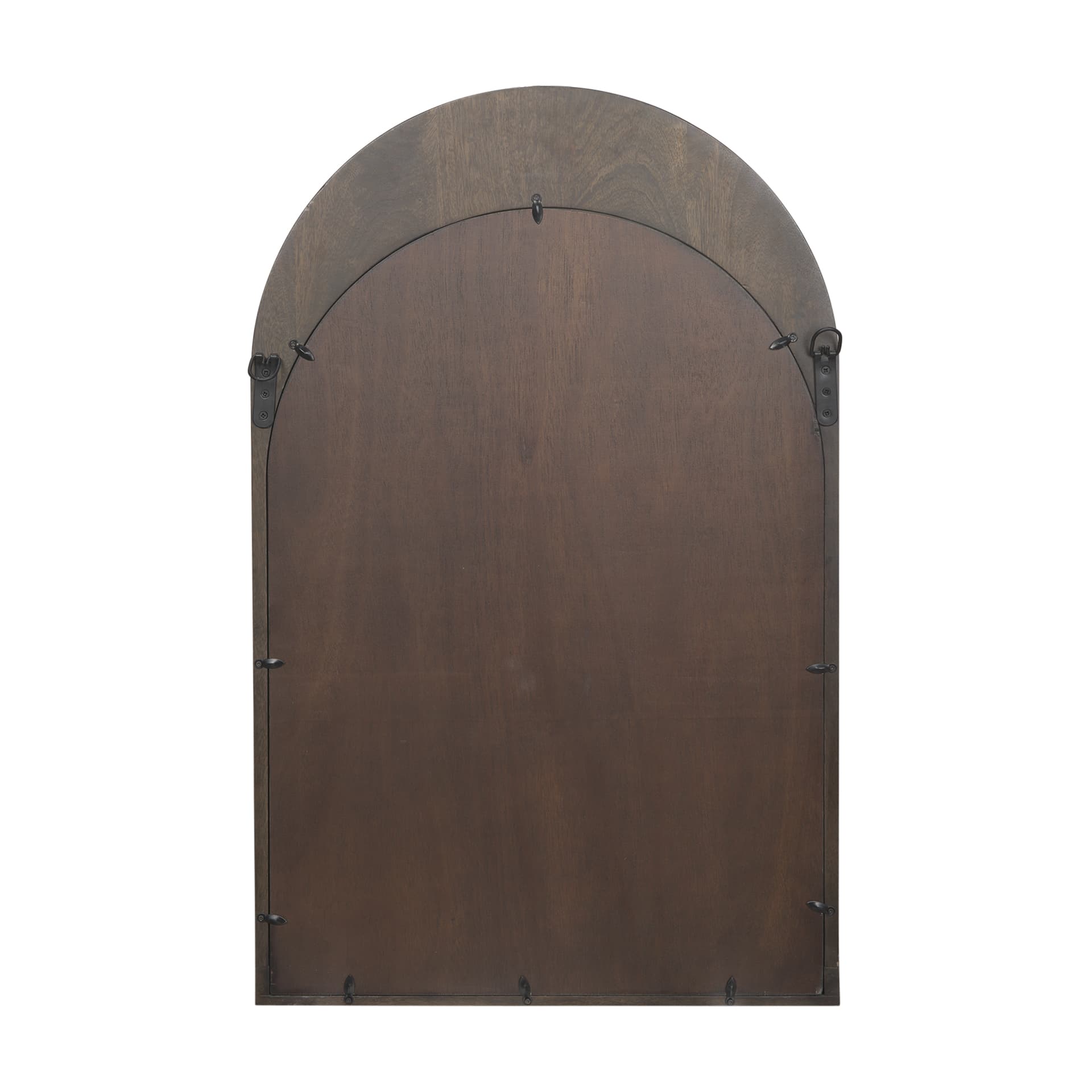 Celeste Dark Brown Wood Arched Mirror — product photograph