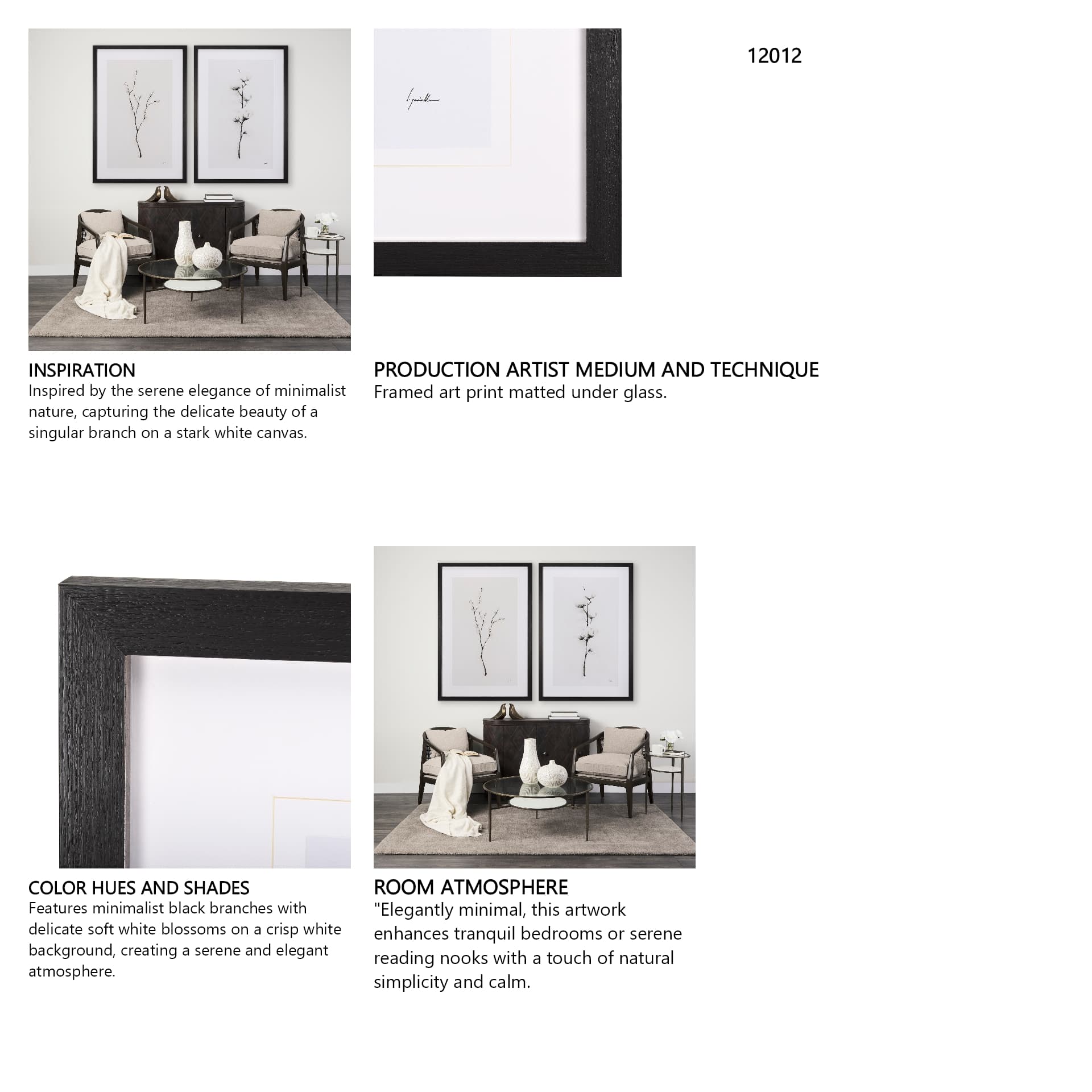 Snow Greetings I by Panpan a Framed Art Print Matted under Glass — in a styled room