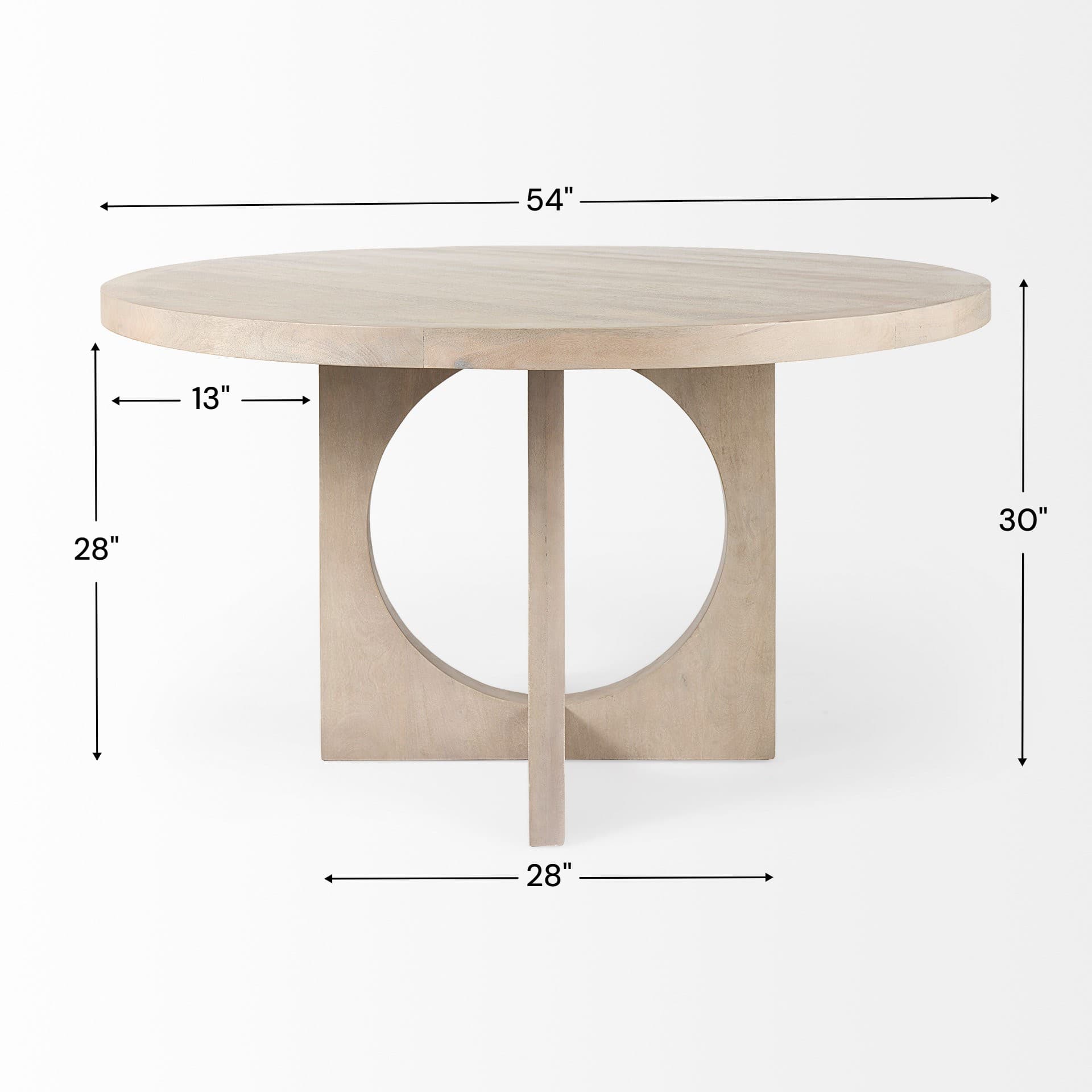 Liesl 54" Round Pedestal Dining Table | Modern | Gray Wood | Seats 6 — product photograph