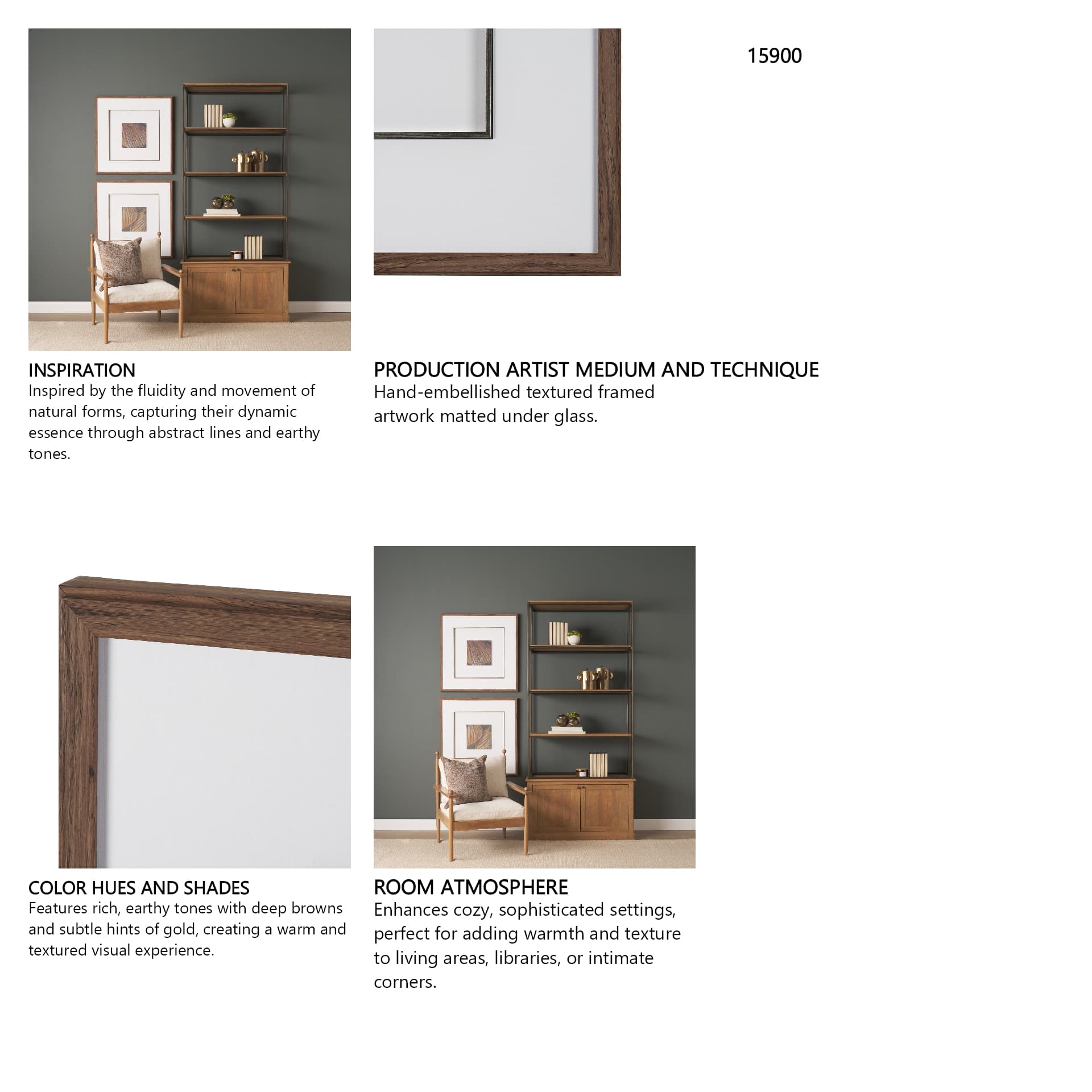 Patterned Silence I by Mercana Studio Hand Embelished Framed Artwork Matted under Glass — in a styled room