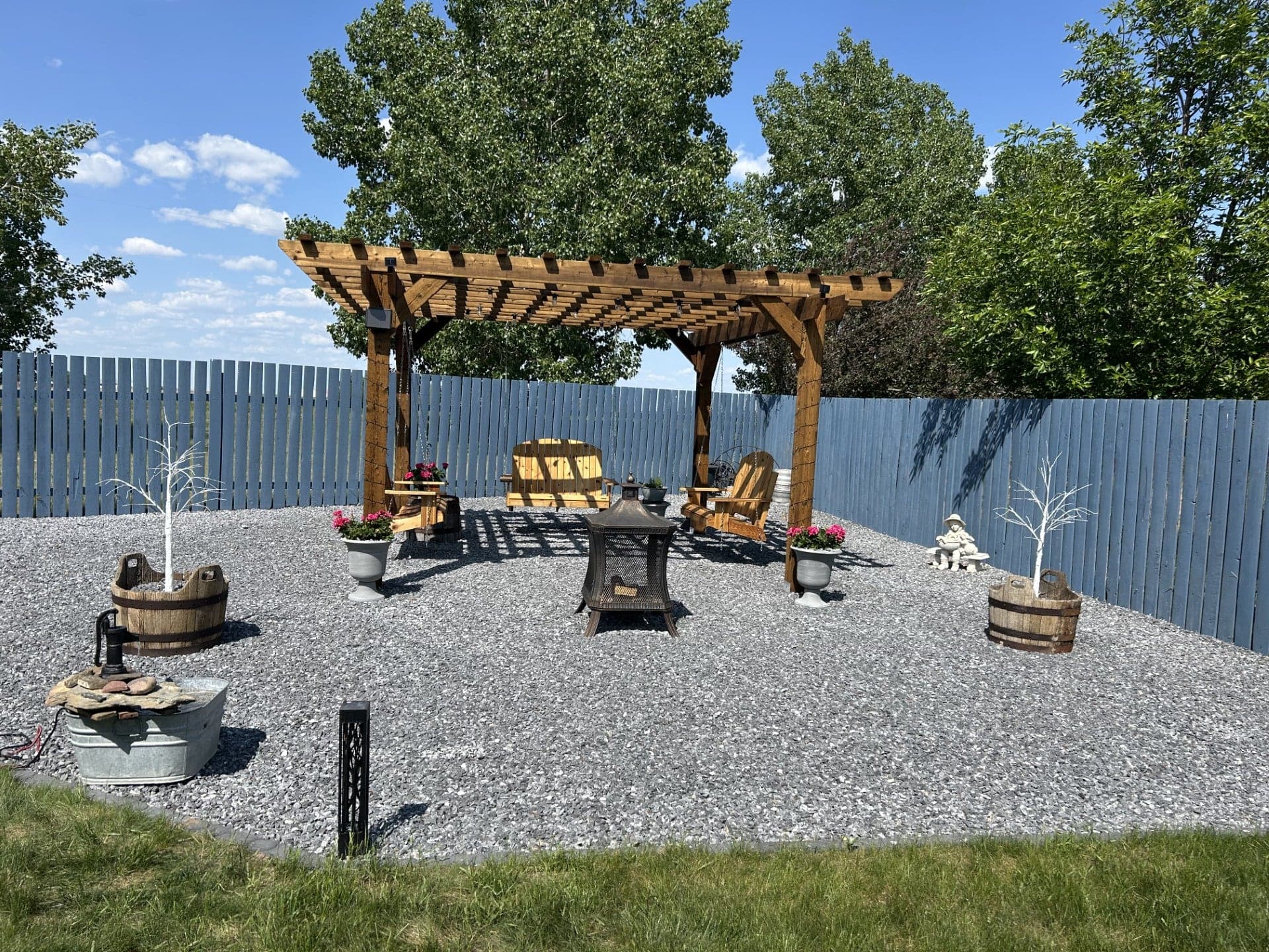 4-Ft Adirondack Cedar Garden Pergola Swing — product photograph