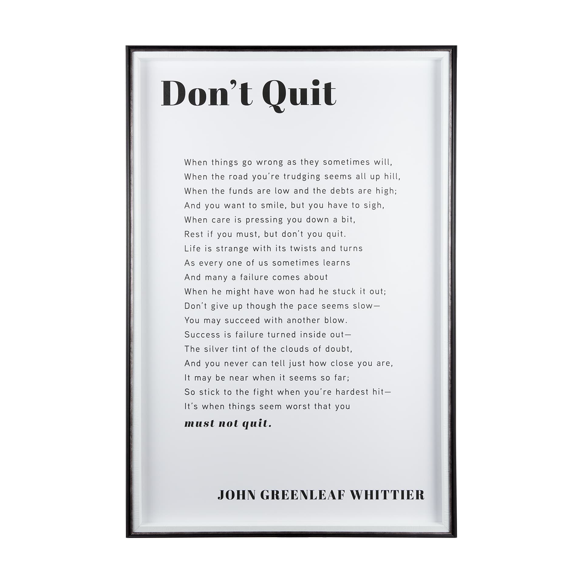 Don't Quit by Mercana Studio a Framed Art Print Matted under Glass — product photograph