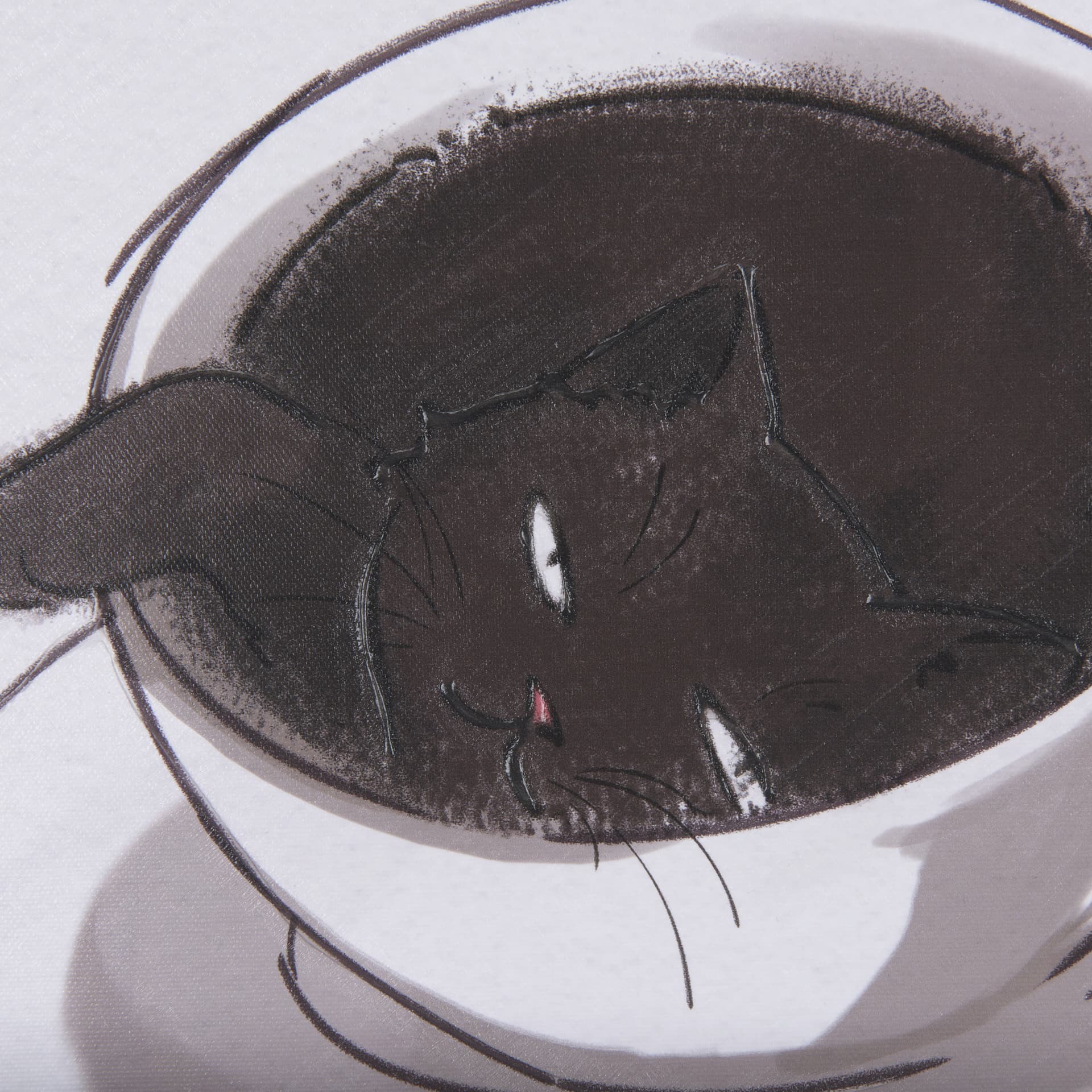 Coffee Cat I by Mercana Studio a Hand Embellished Textured Canvas — product photograph