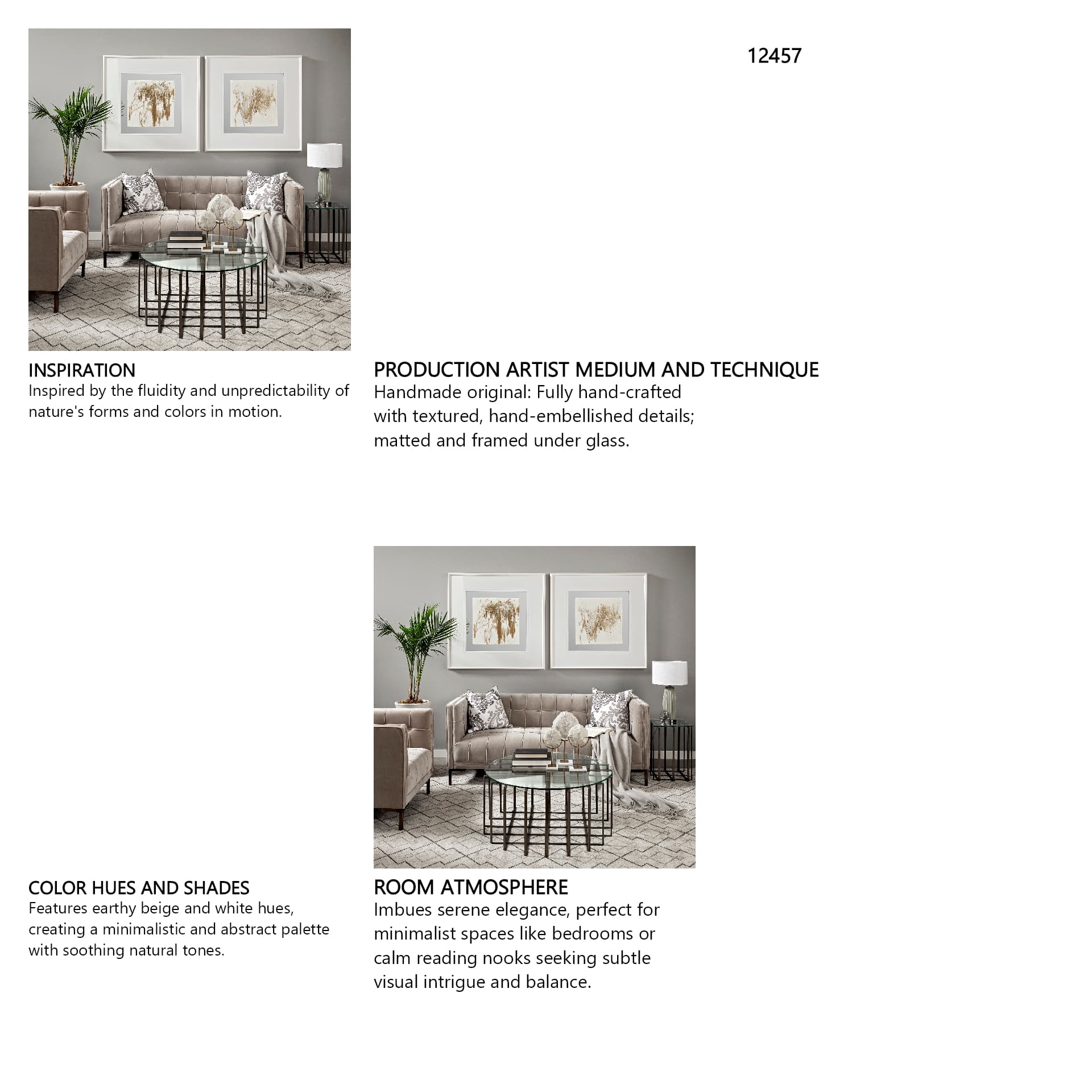 Satlin by Studio M a handmade Original Framed Artwork under Glass — in a styled room