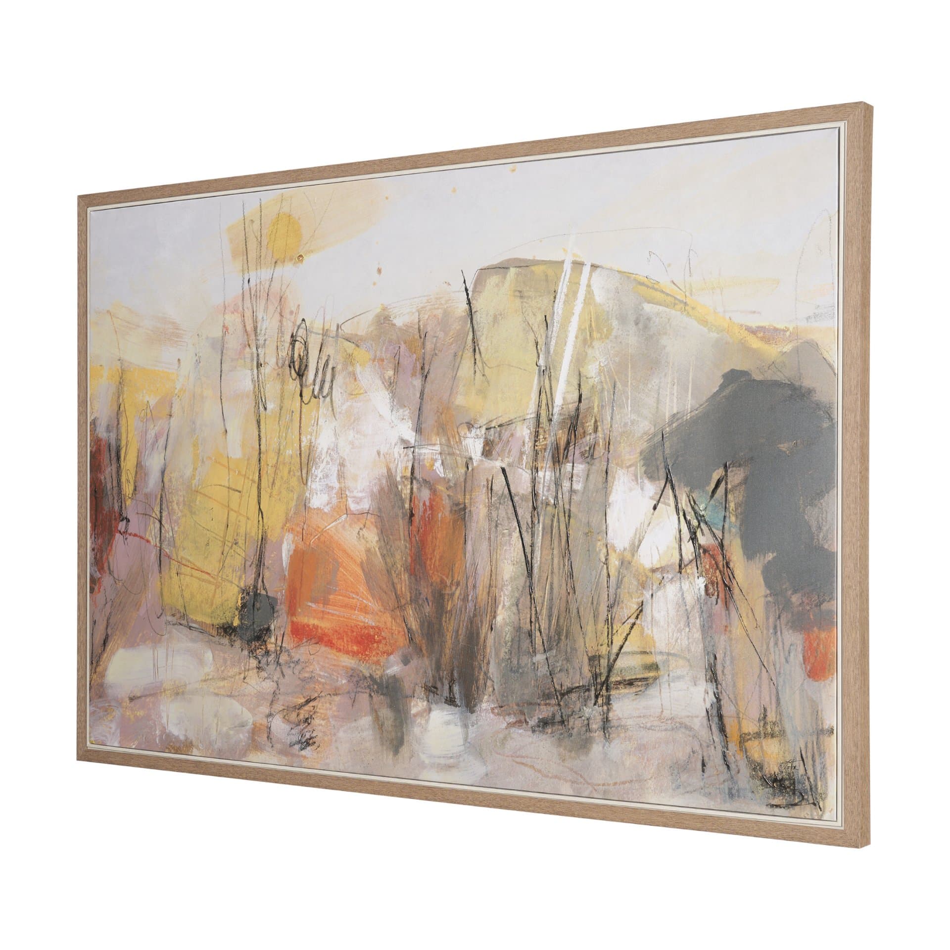 Abstract Autumn 1 by Mercana Studio Hand-Embellished Textured Framed Canvas Artwork — product photograph
