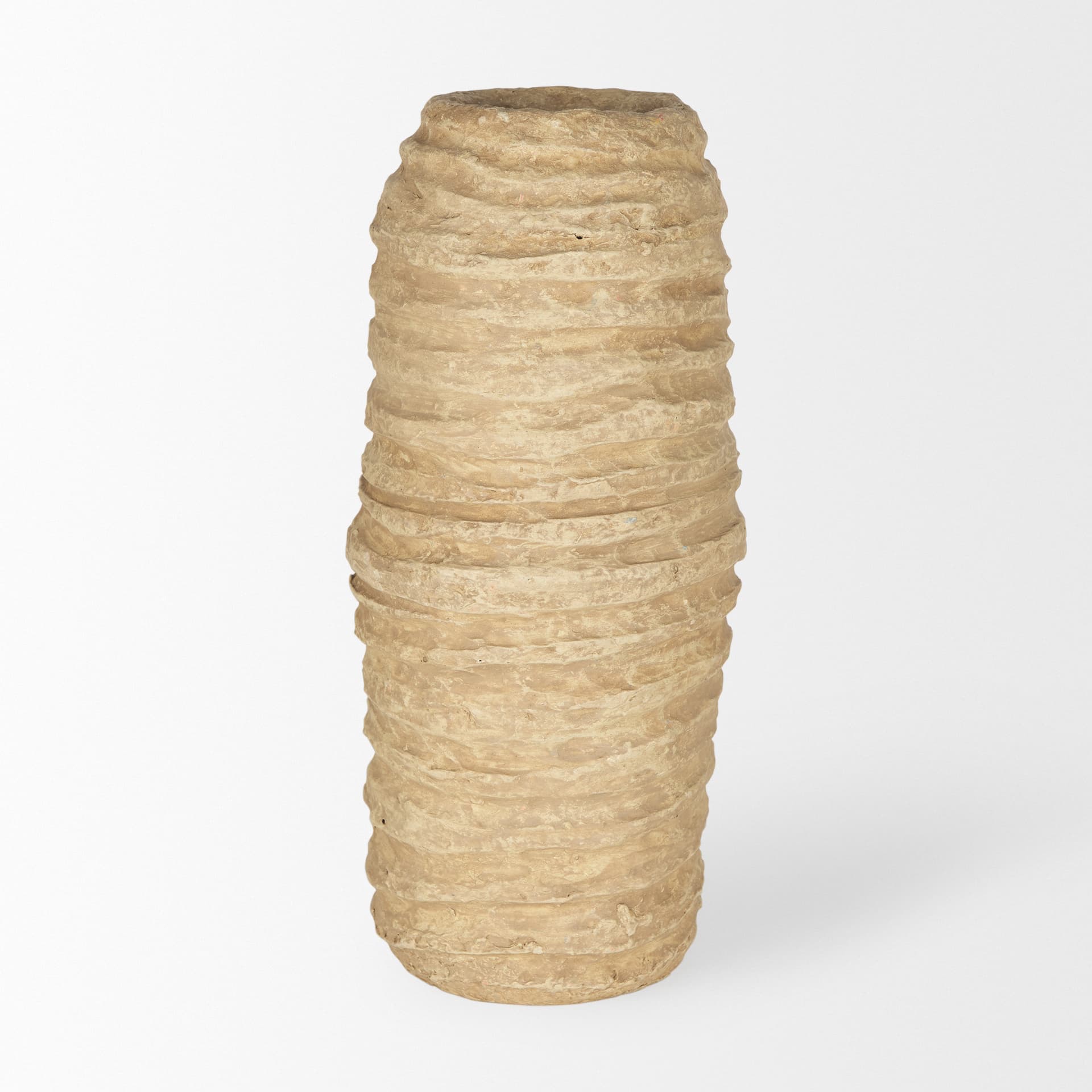 Kamli Large Beige Paper Mache Vase — product photograph