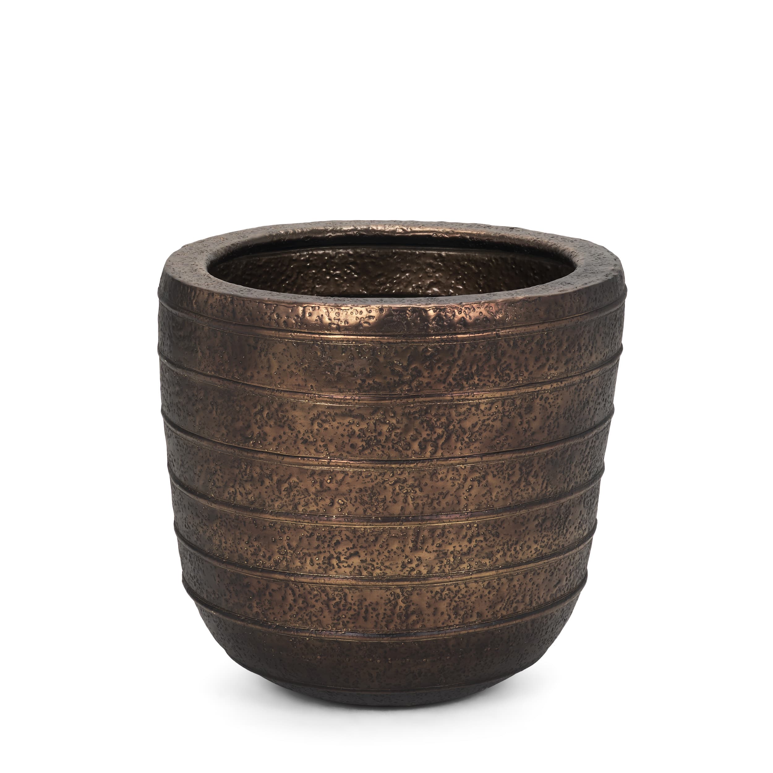 Aivana Large Antiqued Gold Metal Floor Vase — product photograph