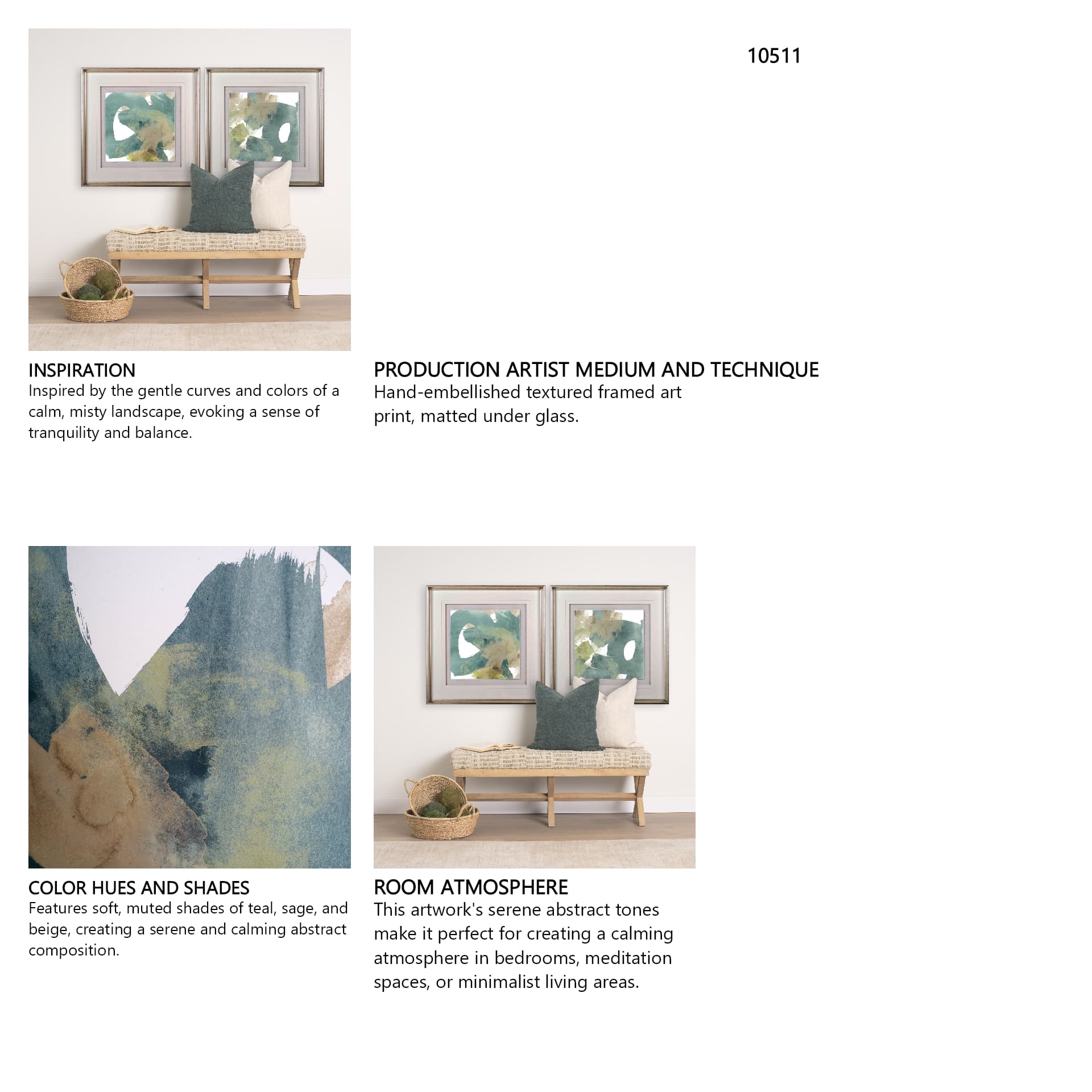 Agate Gesture I by June Vess a Hand Embellished Textured Framed Art Print Matted under Glass — in a styled room