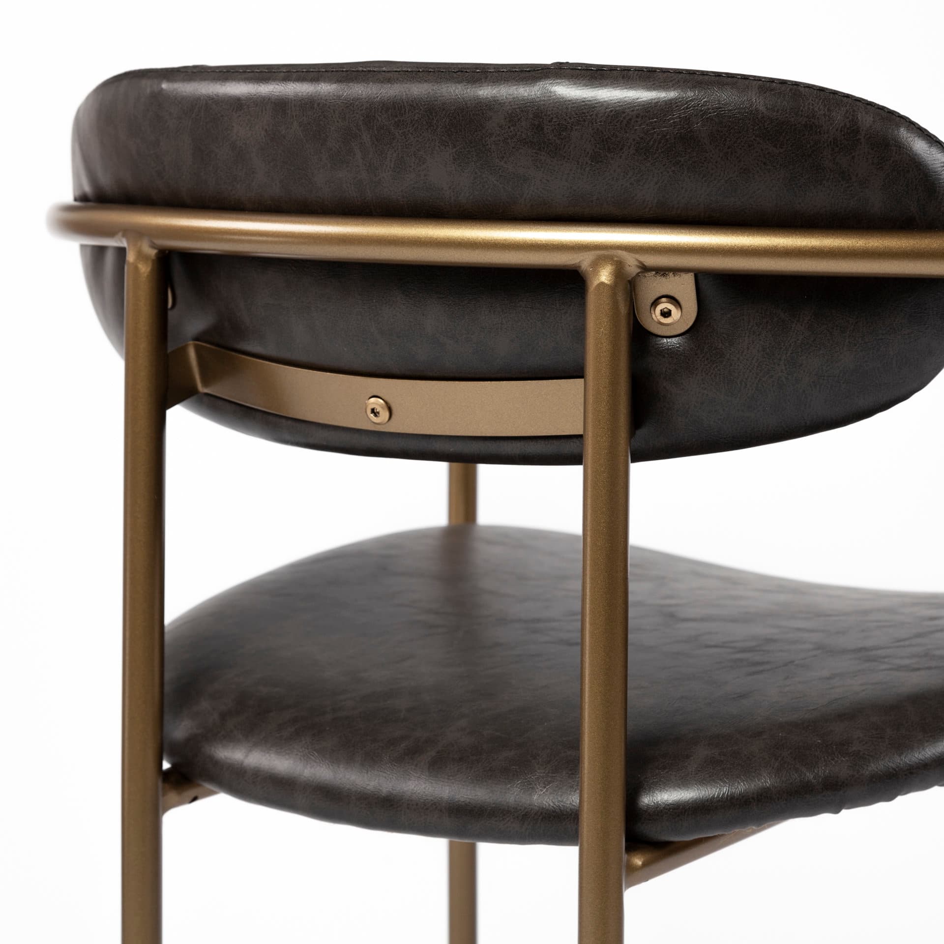 Parker Low Back 26.5in Seat Counter Stool | Brown Faux Leather — product photograph