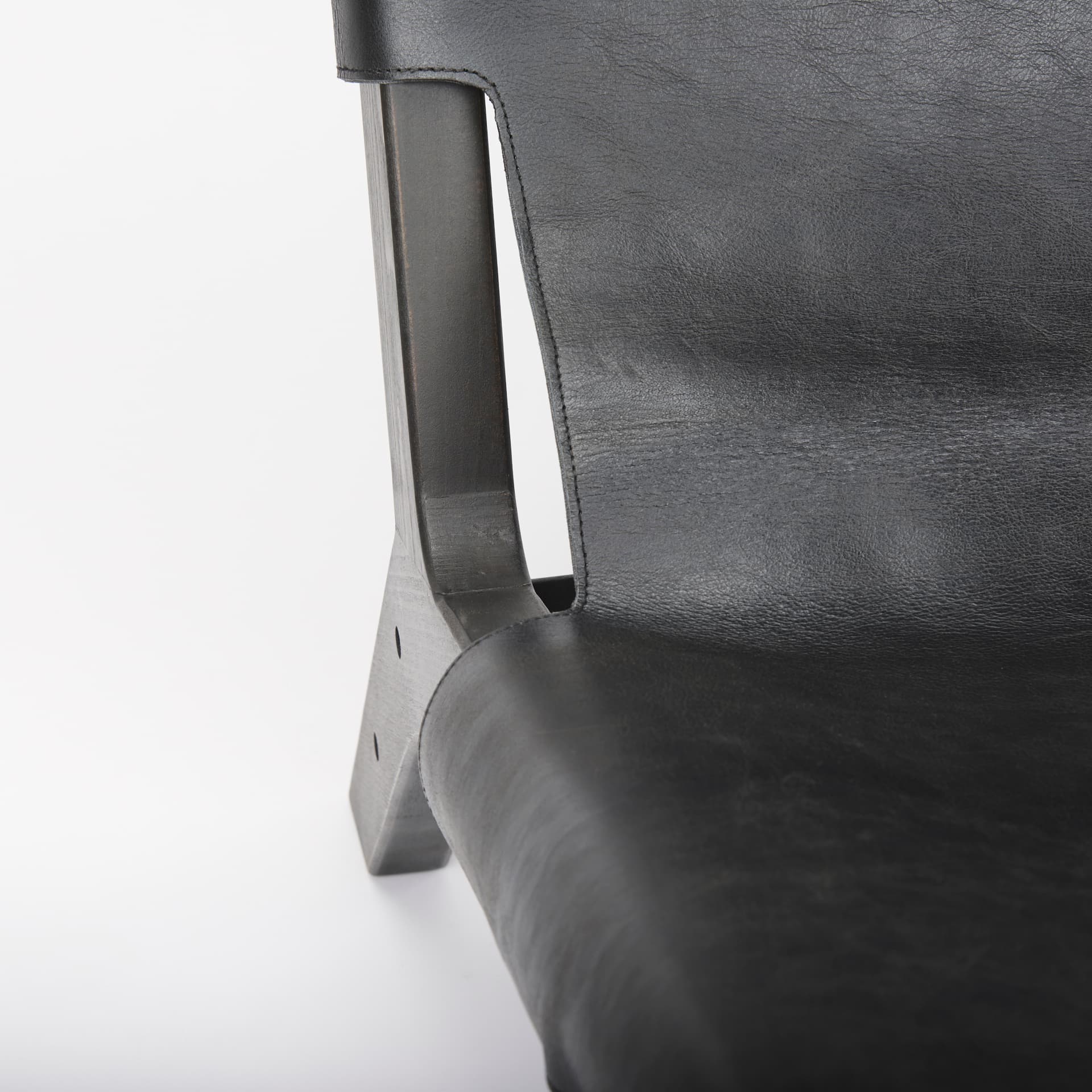 Elodie 24.4L x 33.9W x 30.7H Black Leather W/Black Stain Beech Wood Frame Accent Chair — product photograph
