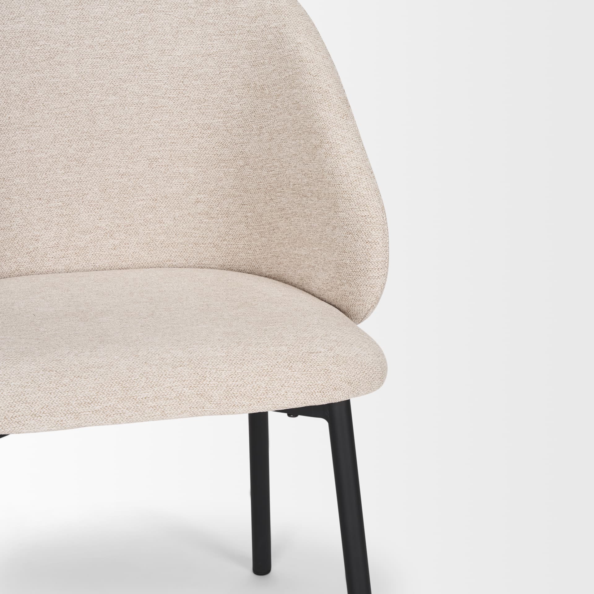Shannon Contoured Back Dining Side Chair | Oatmeal Fabric w/ Metal — product photograph