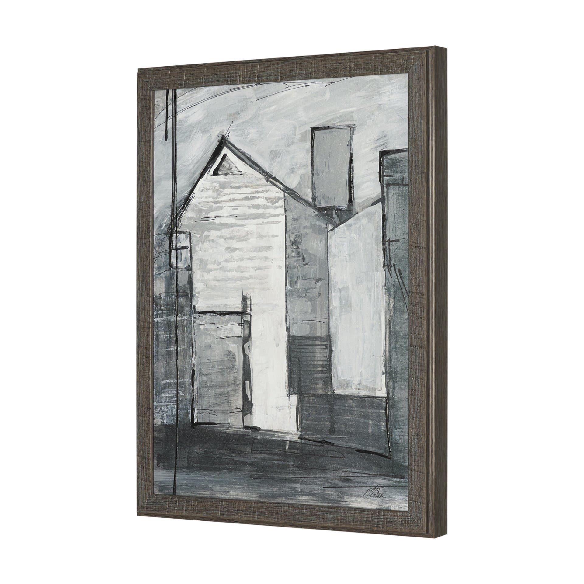 Community 3A by Mercana Studio Hand-Embellished Textured Framed Artwork Matted — product photograph