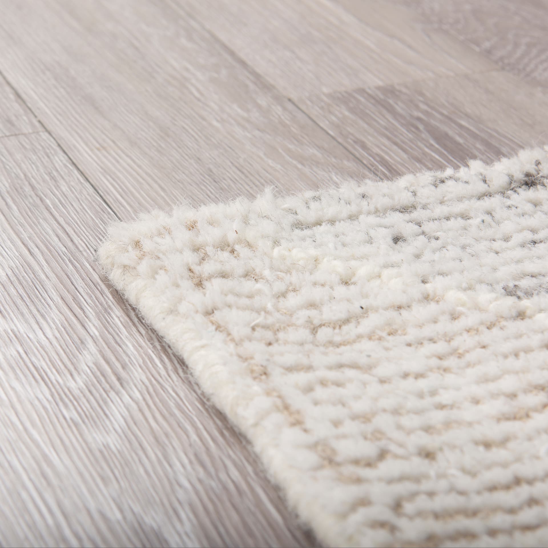 Kolt 5x8 Neutral Geometric Patterned Wool Area Rug — product photograph
