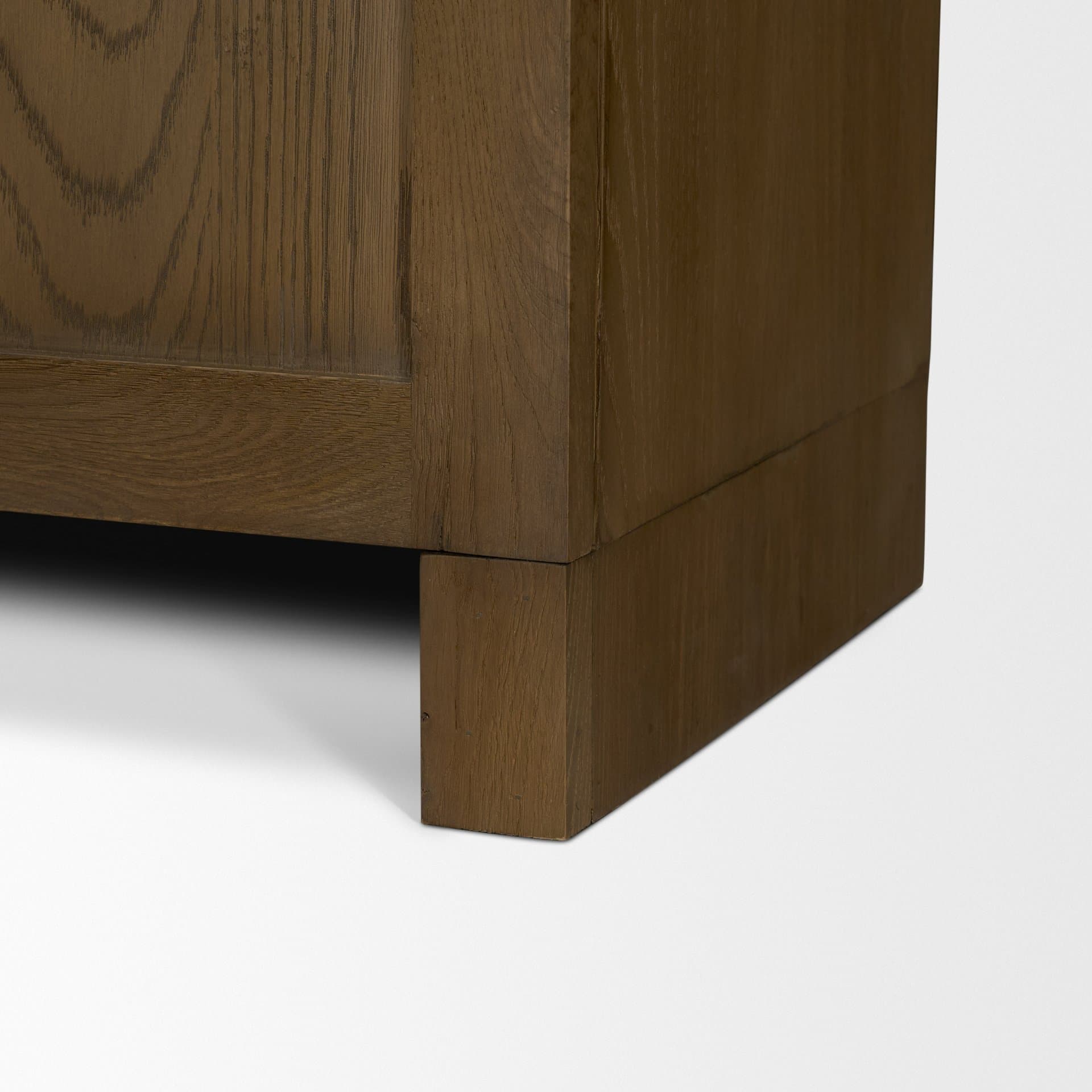 Henry Dark & Light Brown Oak Wood w/ Glass Doors Curio Cabinet — product photograph