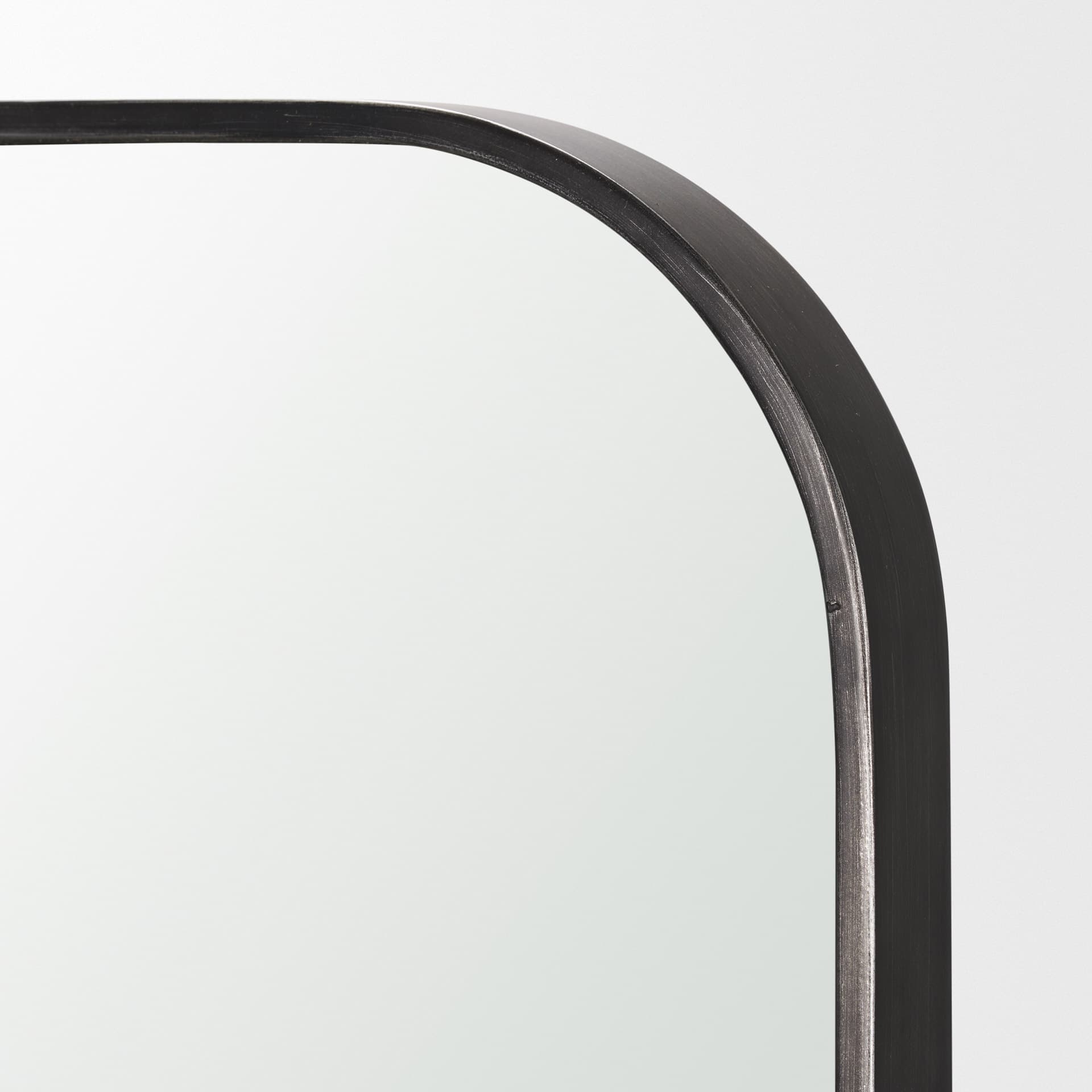 Timon Brushed Black Metal Frame Square Arched Mirror — product photograph