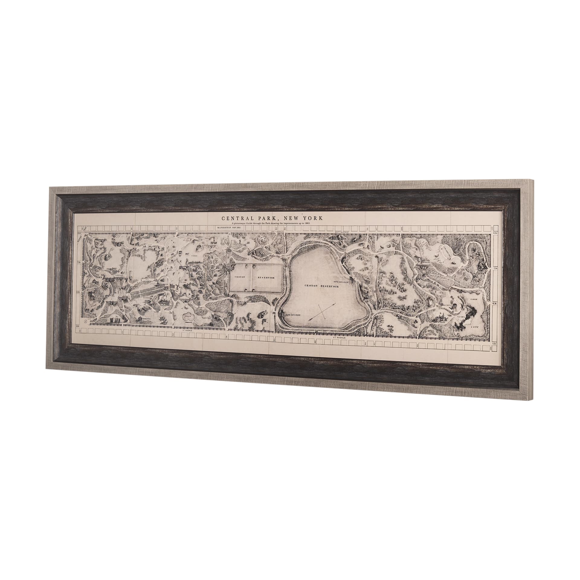 Central Park, New York by Mercana Studio a Hand Embellished Textured Framed Art Print — product photograph