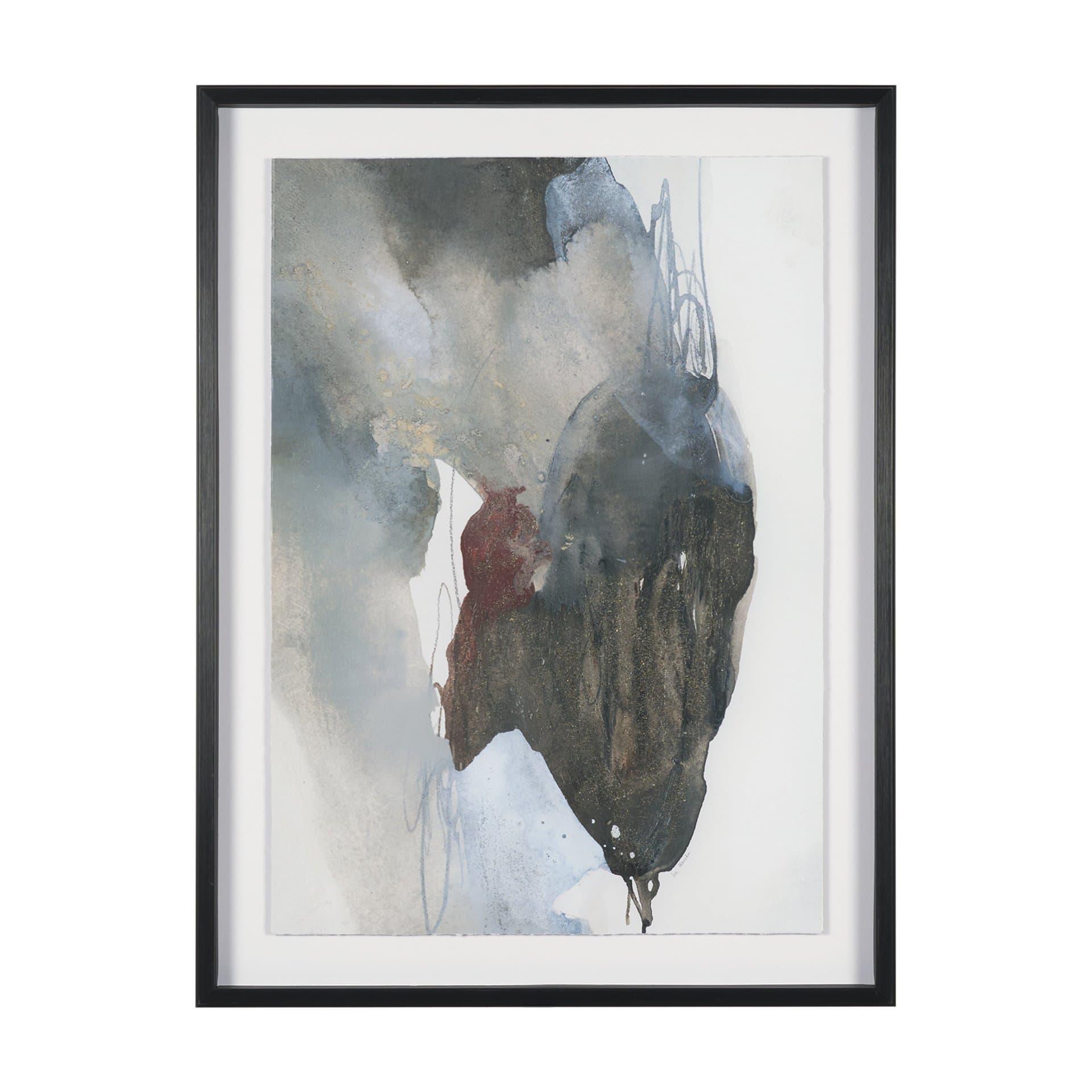 Ediface I by Ira Havuka Hand Embelished Textured Framed Artwork Matted under Glass — product photograph