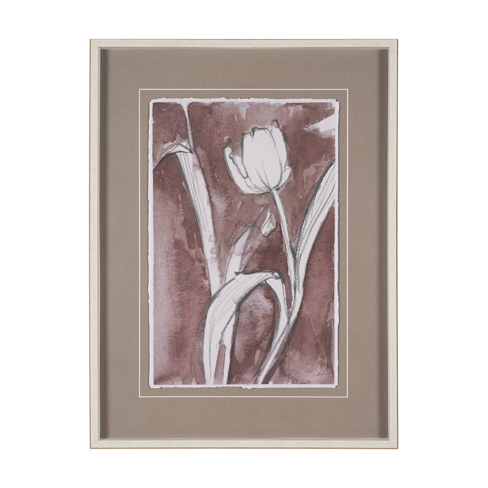 Tulip Bloom I by Mercana Studio Hand-Embellished Framed Artwork Matted under Glass — product photograph