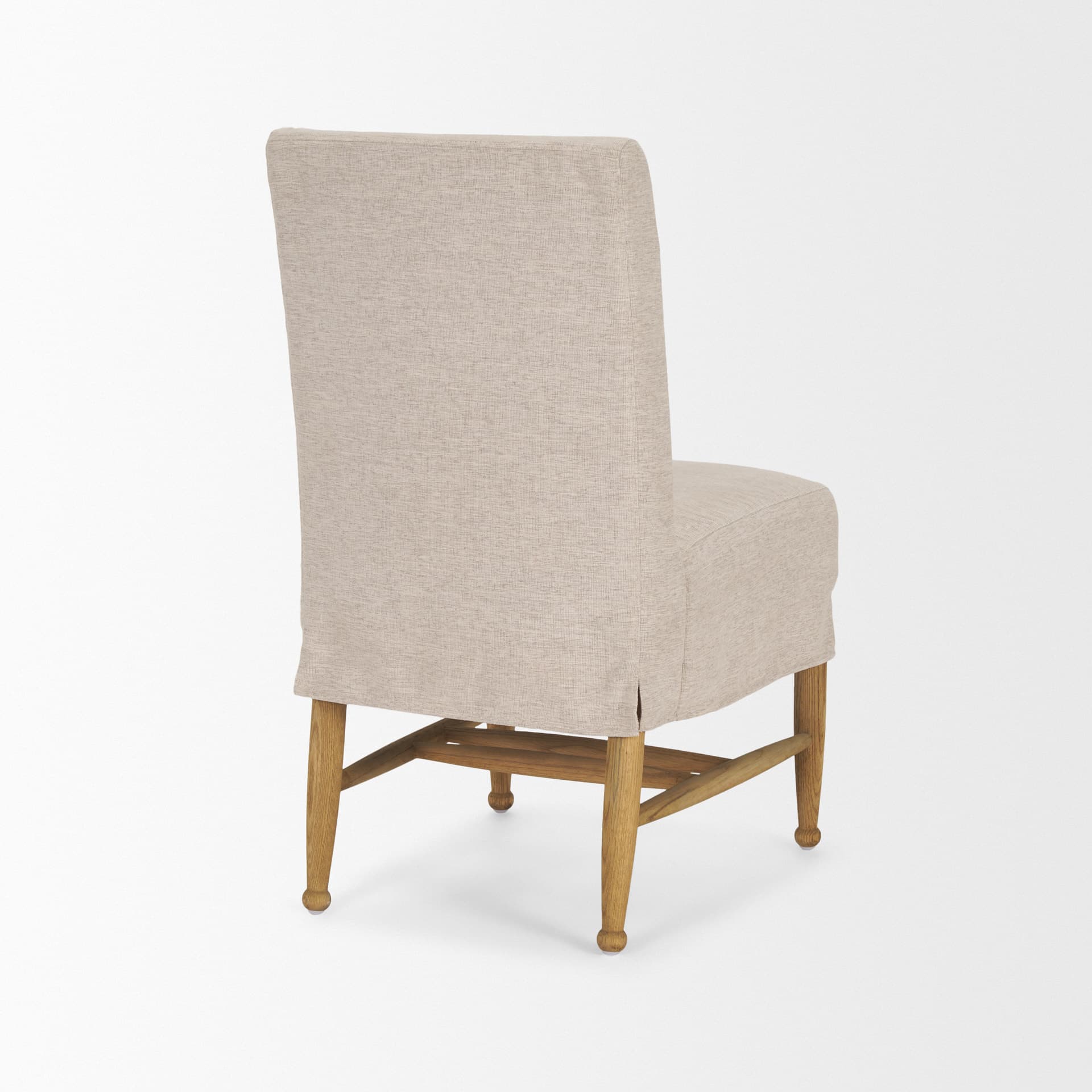 Whitley Oatmeal Performance Fabric w/ Oak Wood Dining Chair — product photograph