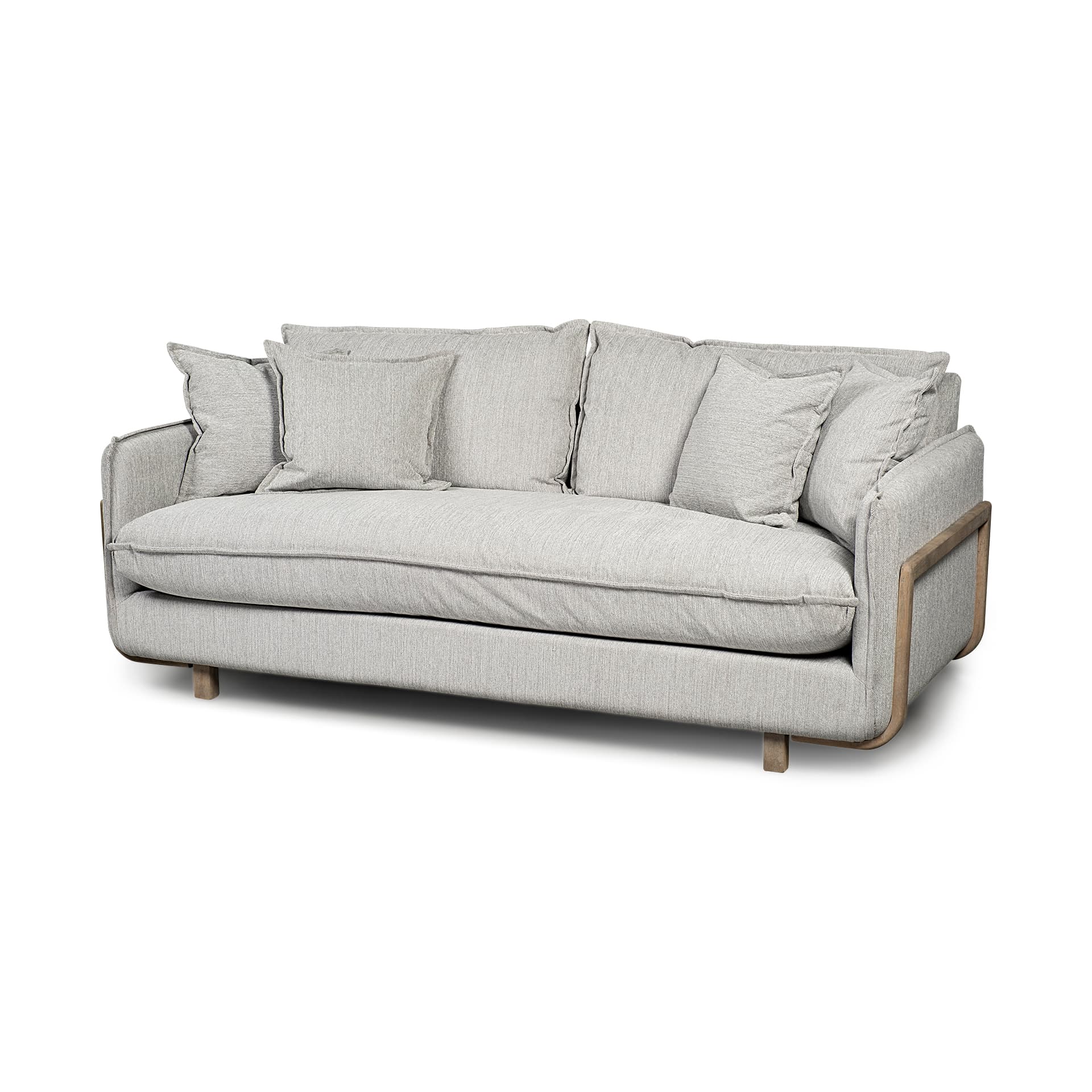 Roy I 84" Frost Gray Upholstered Three Seater Sofa — product photograph
