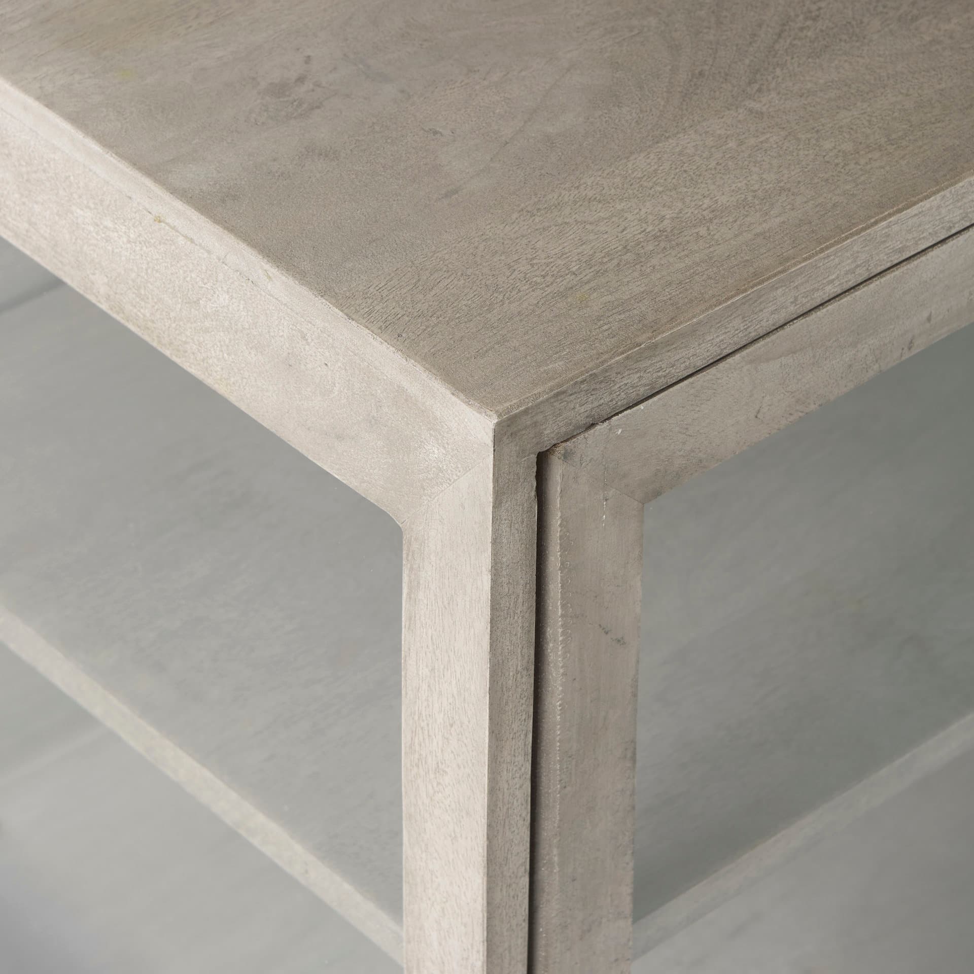 Arelius 36L x 18W x 32H Gray Wood, Black Metal Base w/ 2 Glass Doors Accent Cabinet — product photograph