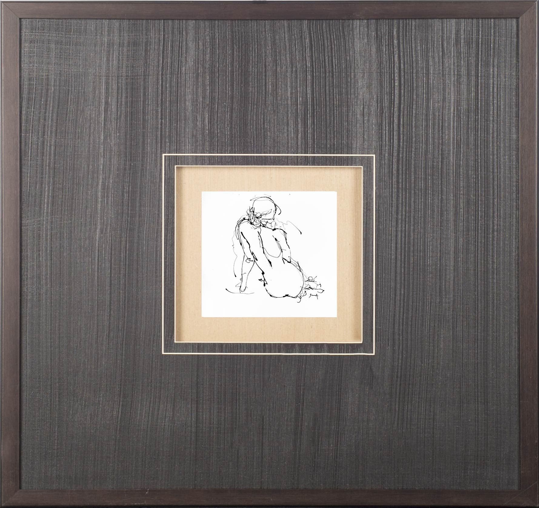 Contour Figure 4 by Stefano Altamura a Hand Embellished Textured Framed Art Print Matted under Glass — product photograph