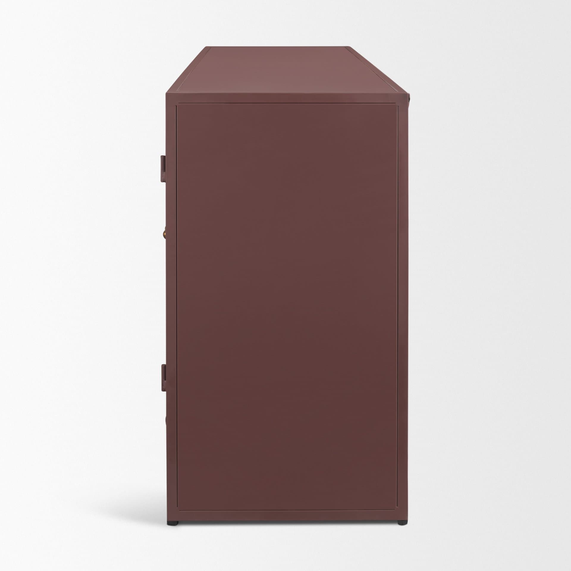Rousseau 4 Door Closed Sideboard | Arched Glass | Burgundy Metal — product photograph
