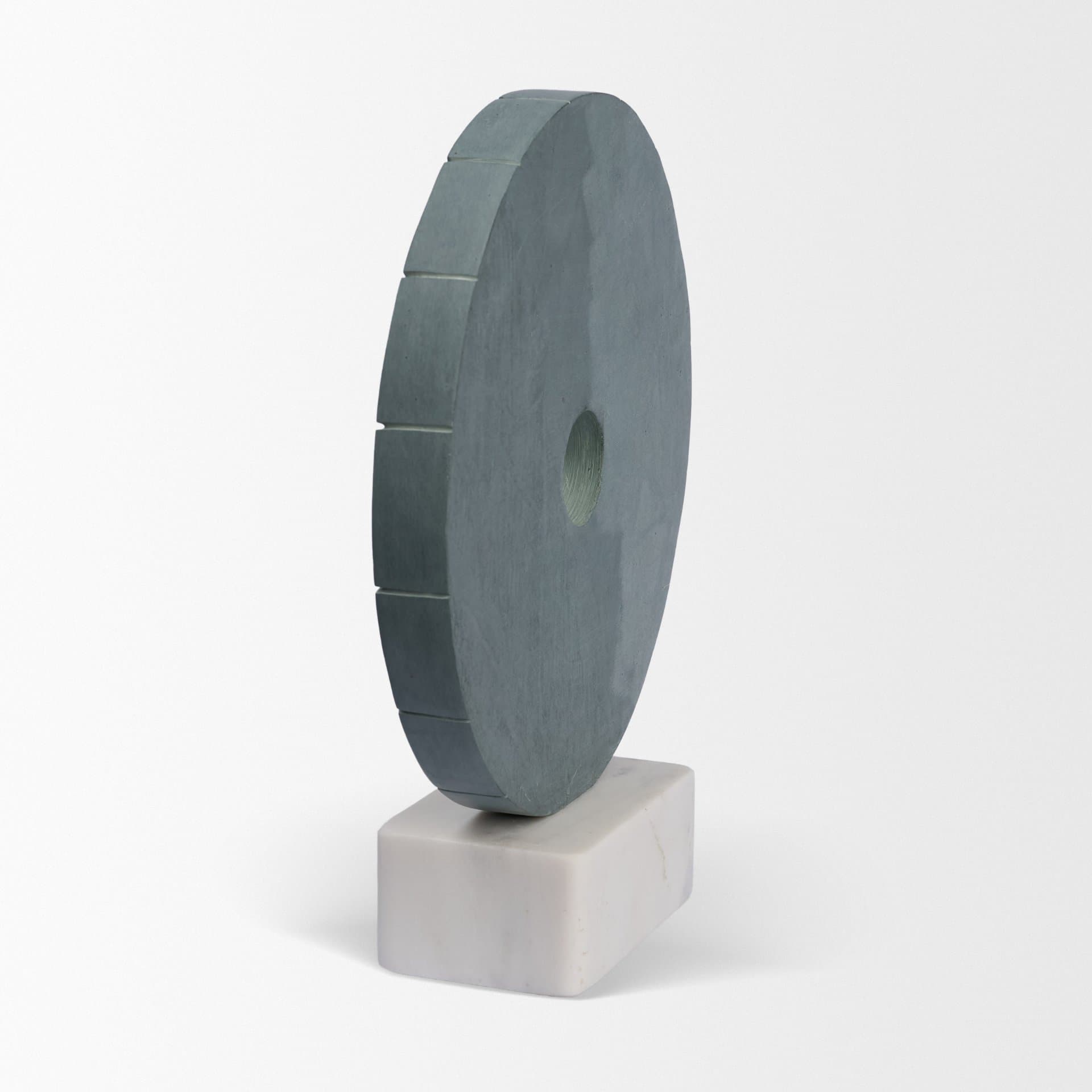 Orin Gray Marble Round Disc Decorative Object — product photograph