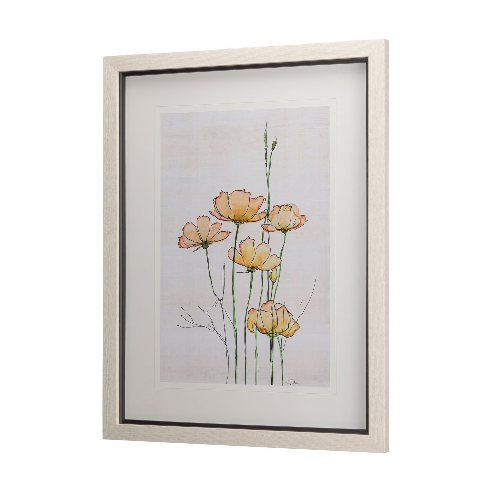 Meadow flowers III by Mercana Studio a Hand Embellished Textured Framed Art Print Matted under Glass — product photograph