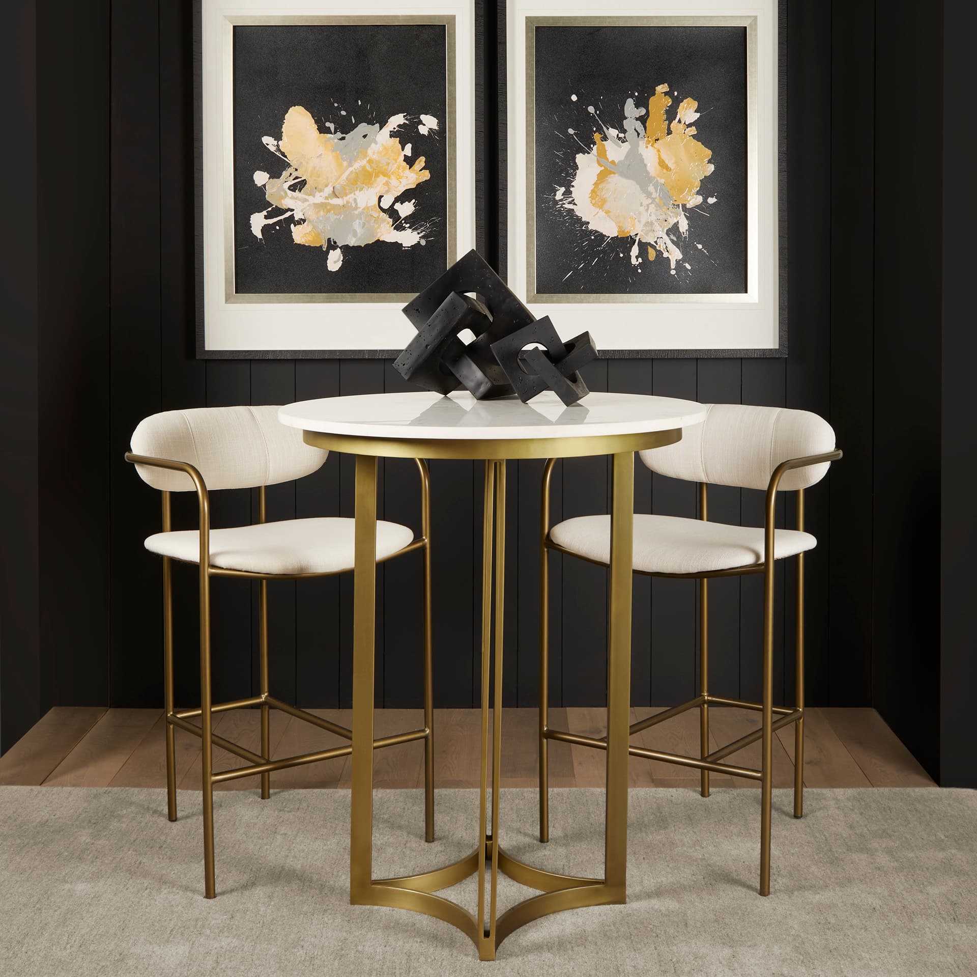 Linx Large Resin Sculpture Decorative Object — in a styled room