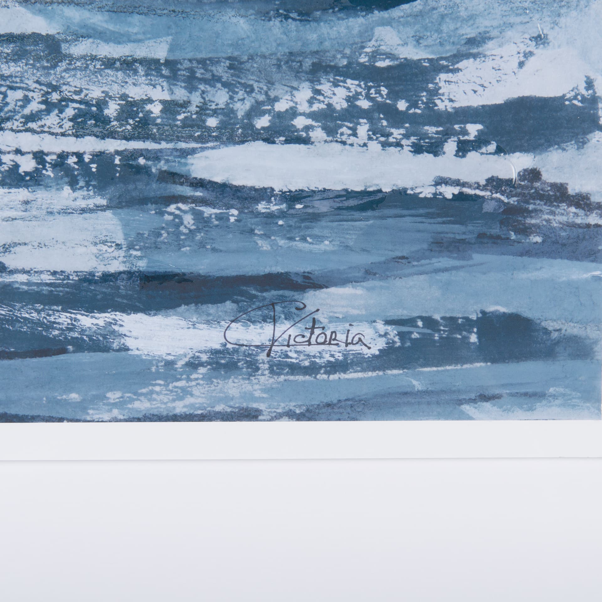 Cloud and Sea by Mercana Studio a Hand Embellished Textured Framed Art Print Matted under Glass — product photograph