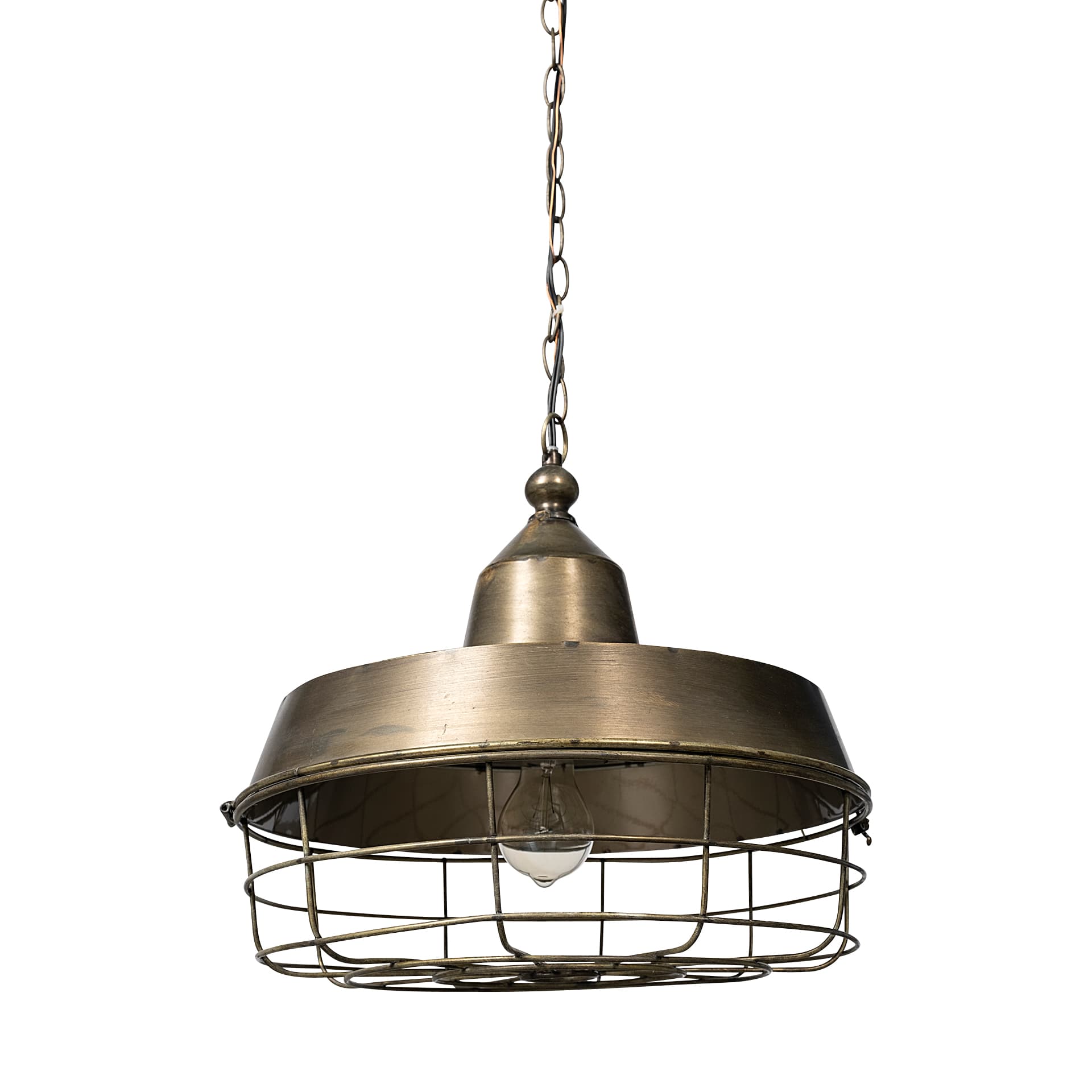 Tahla 14x 14.5 Gold Toned Metal Cage Pendant Light — product photograph