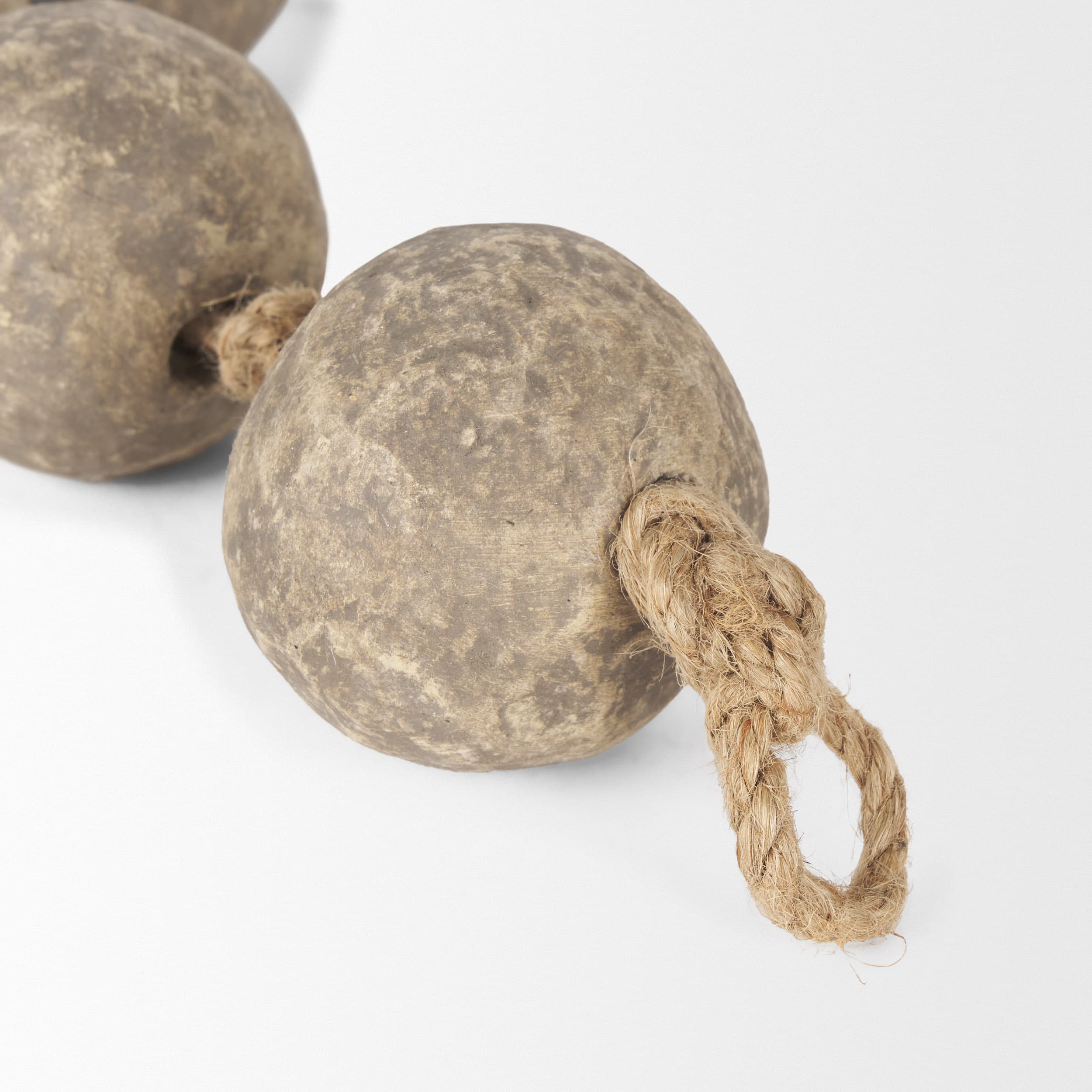Varamala Dark Beige Paper Mache Sphere Garland — product photograph