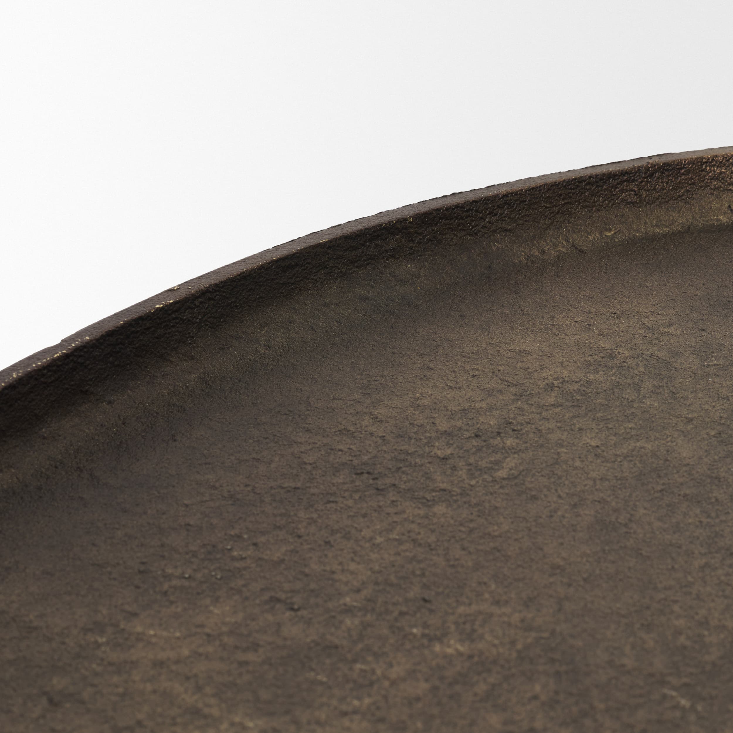 Jianna Large Oval Textured Antiqued Gold Metal Tray with Handles — product photograph