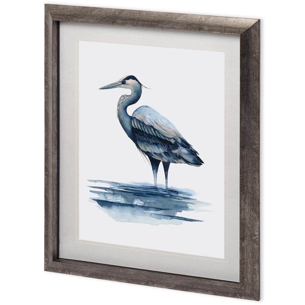 Azure Heron I by Grace Popp a Framed Art Print Matted under Glass — product photograph