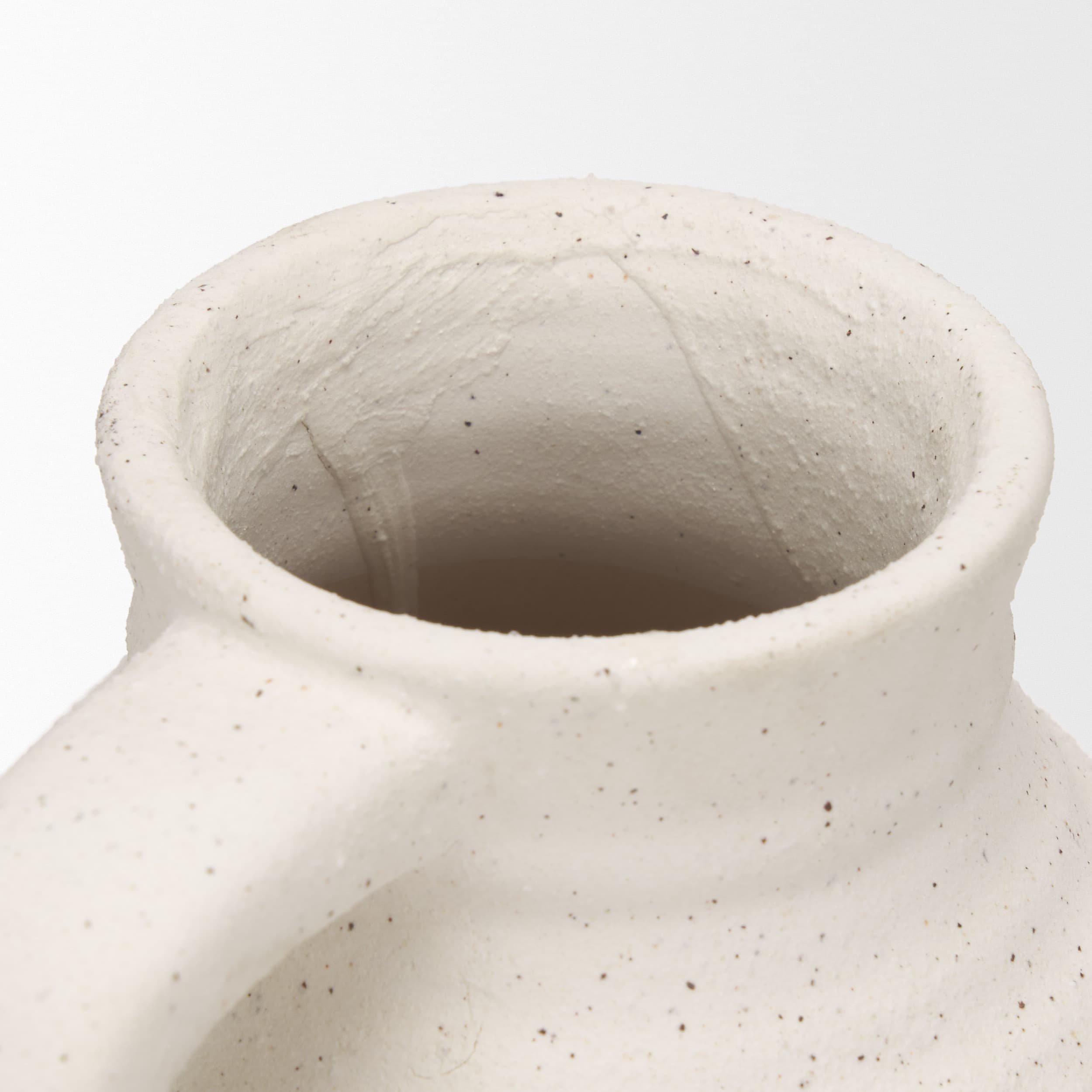 Tyrus Medium Textured Matte White w/ Speckling Ceramic Vase — product photograph