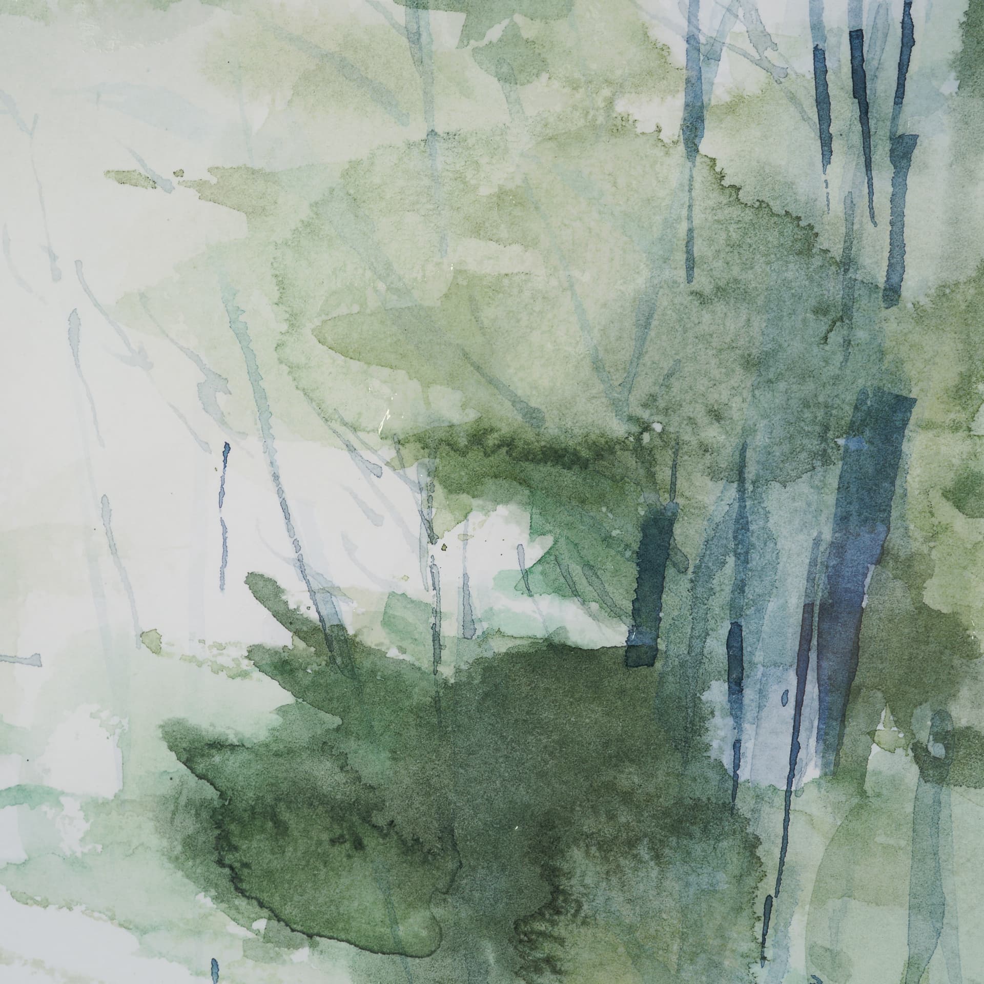 Forest Dew II by Mercana Studio a Hand Embellished Textured Framed Art Print Matted under Glass — product photograph