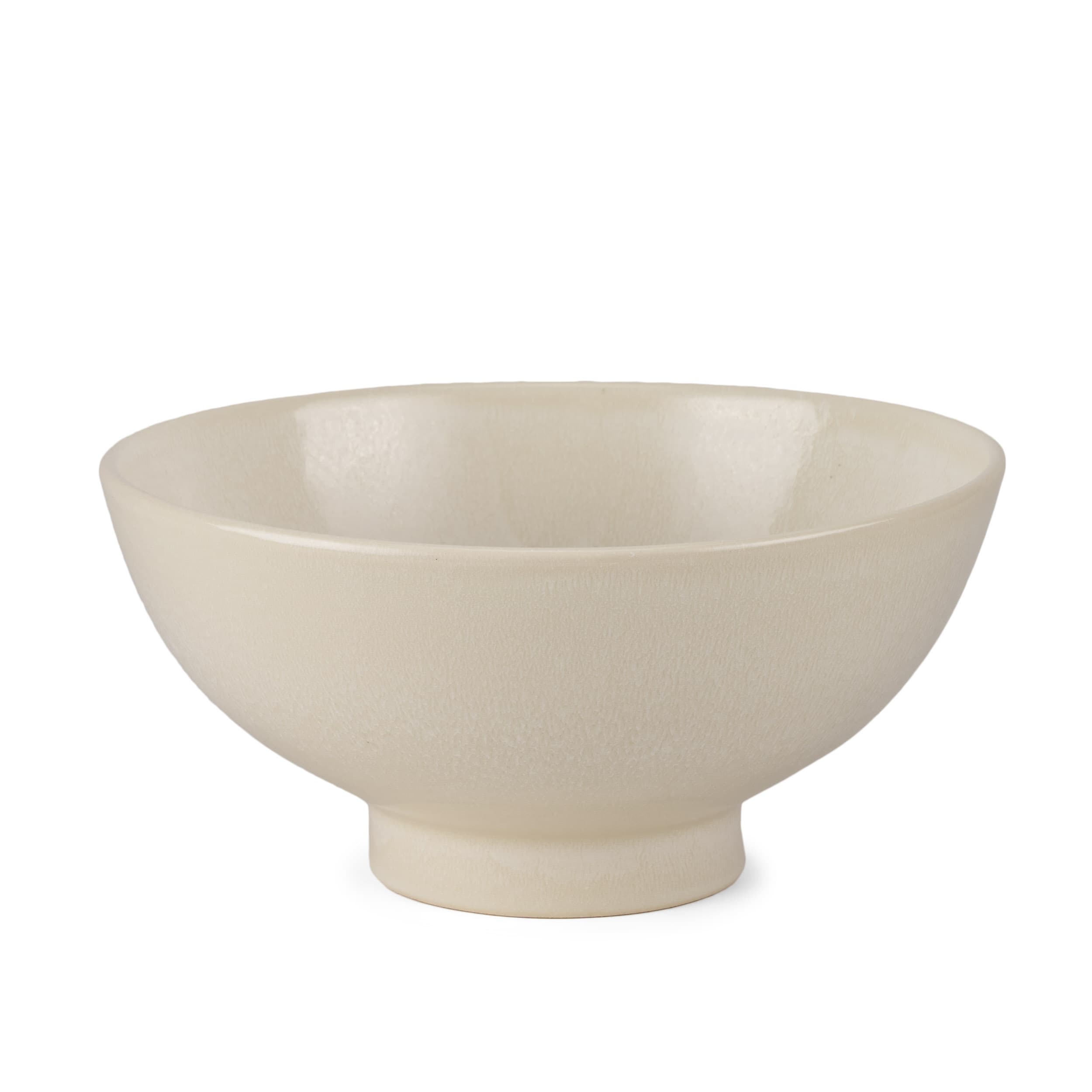 Tyren Cream Glazed Decorative Round Ceramic Bowl — product photograph