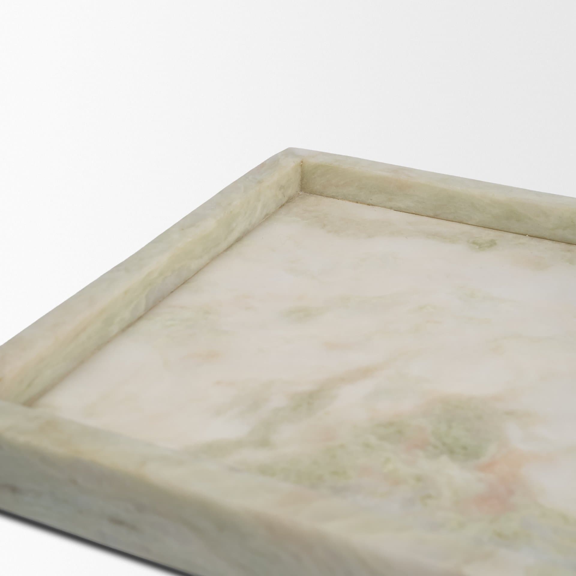 Stratus Gray Marble Square Decorative Tray — product photograph