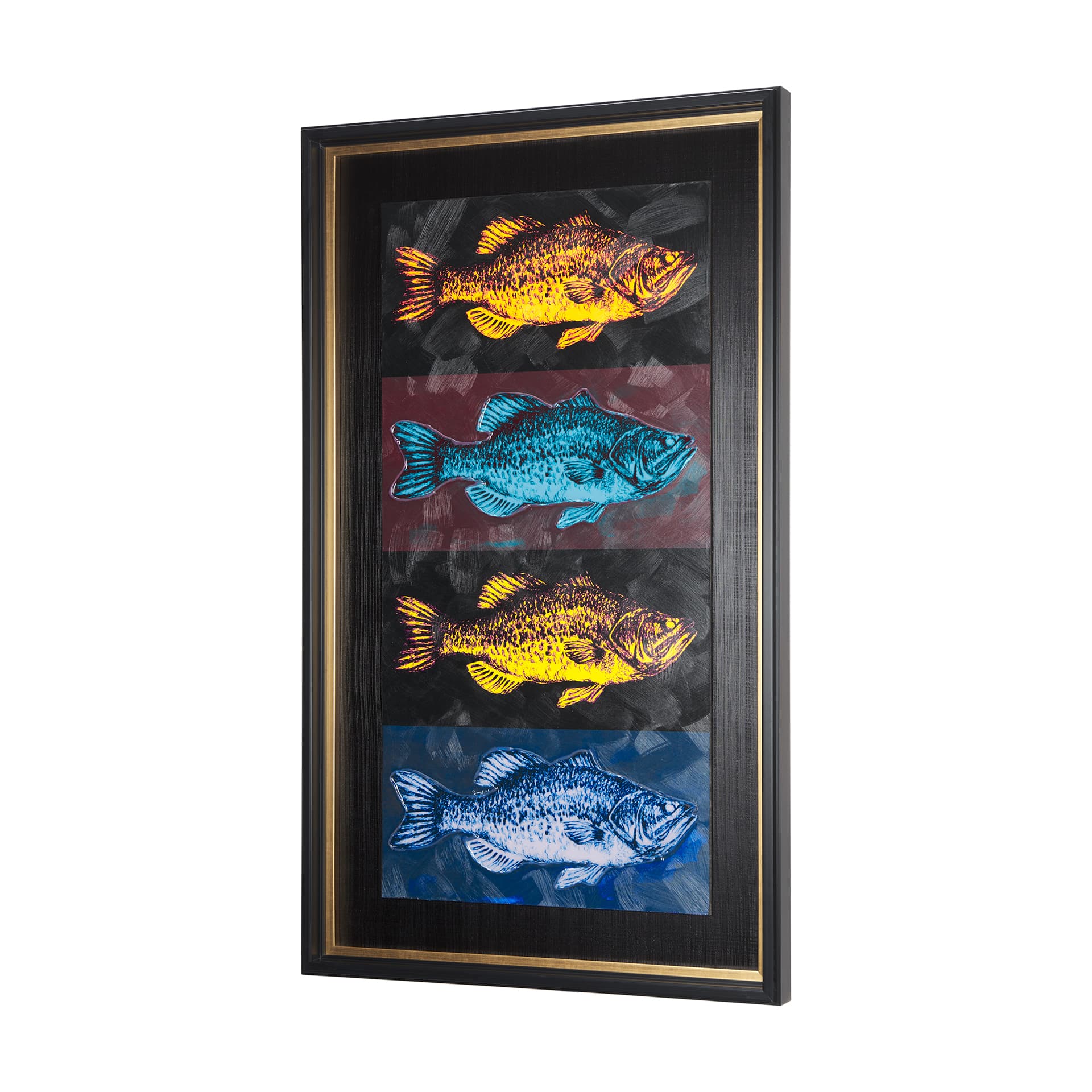 Largemouth Bass Print 4 in 1 by Mercana Studio a Hand Embellished Textured Framed Art Print — product photograph