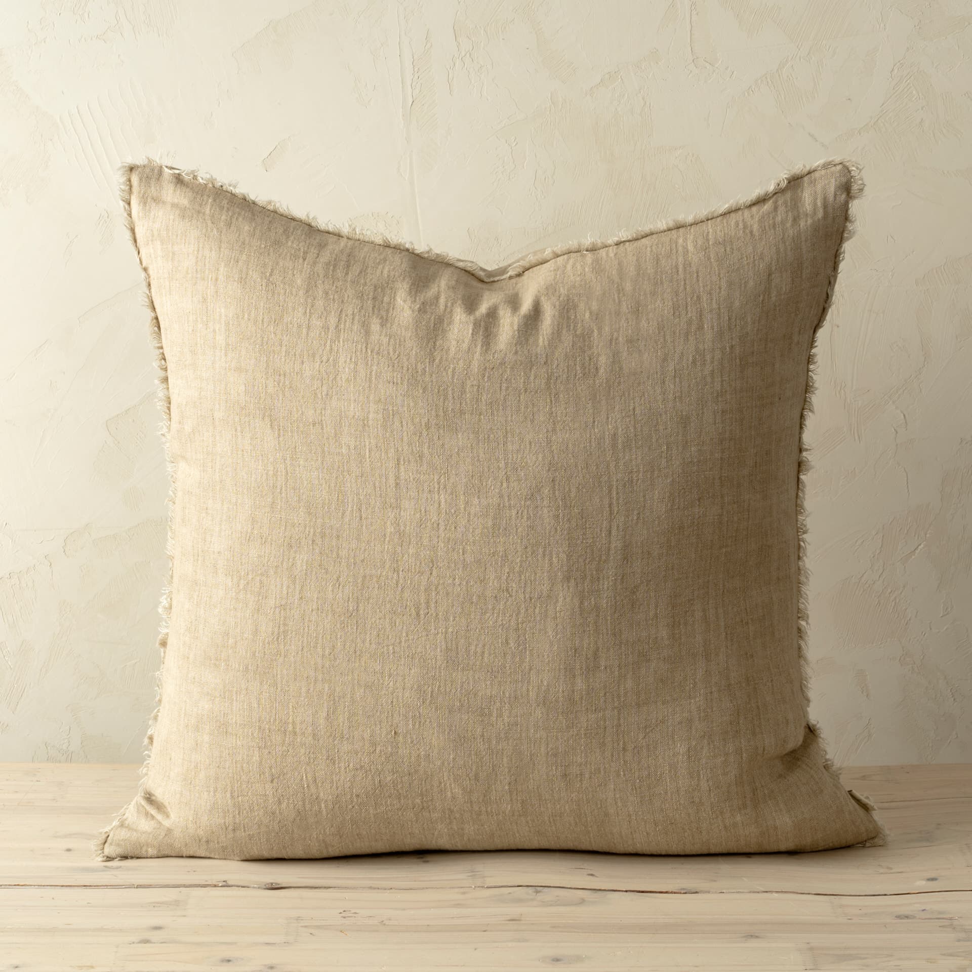 Lina 24x24 Dune Linen Decorative Pillow Cover w/Filler — product photograph