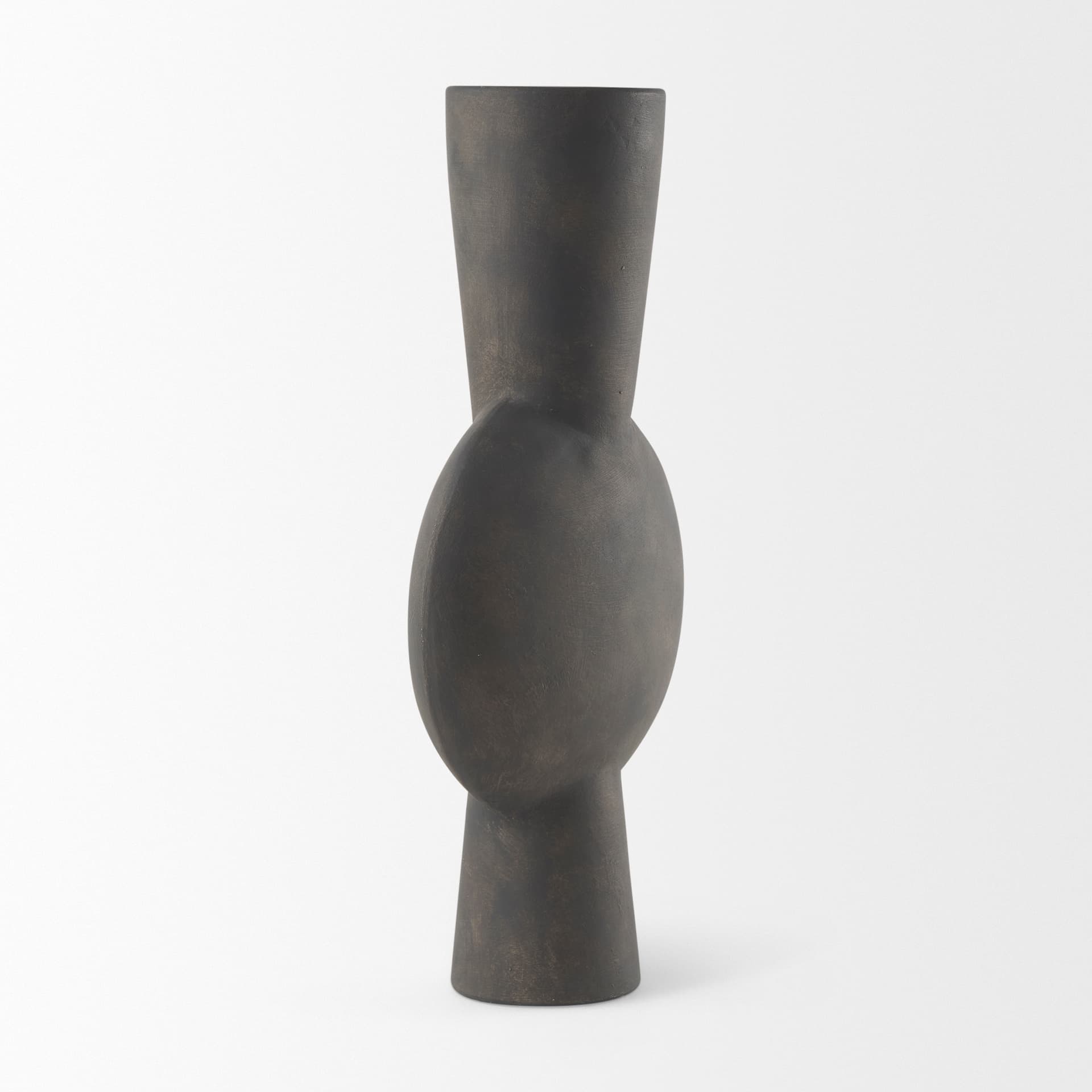 Kaz 8.3L x 3.9W x 16.7H Earthy Brown Ceramic Vase — product photograph